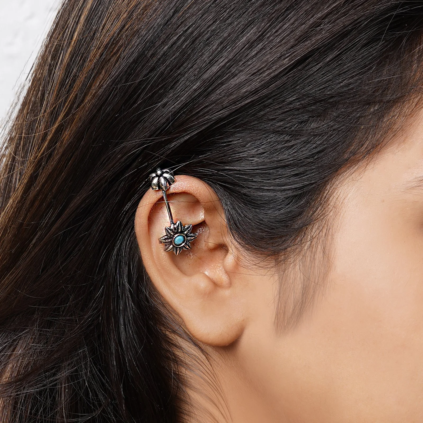 Teejh Krisha Blue Stone Clip On Bugadi