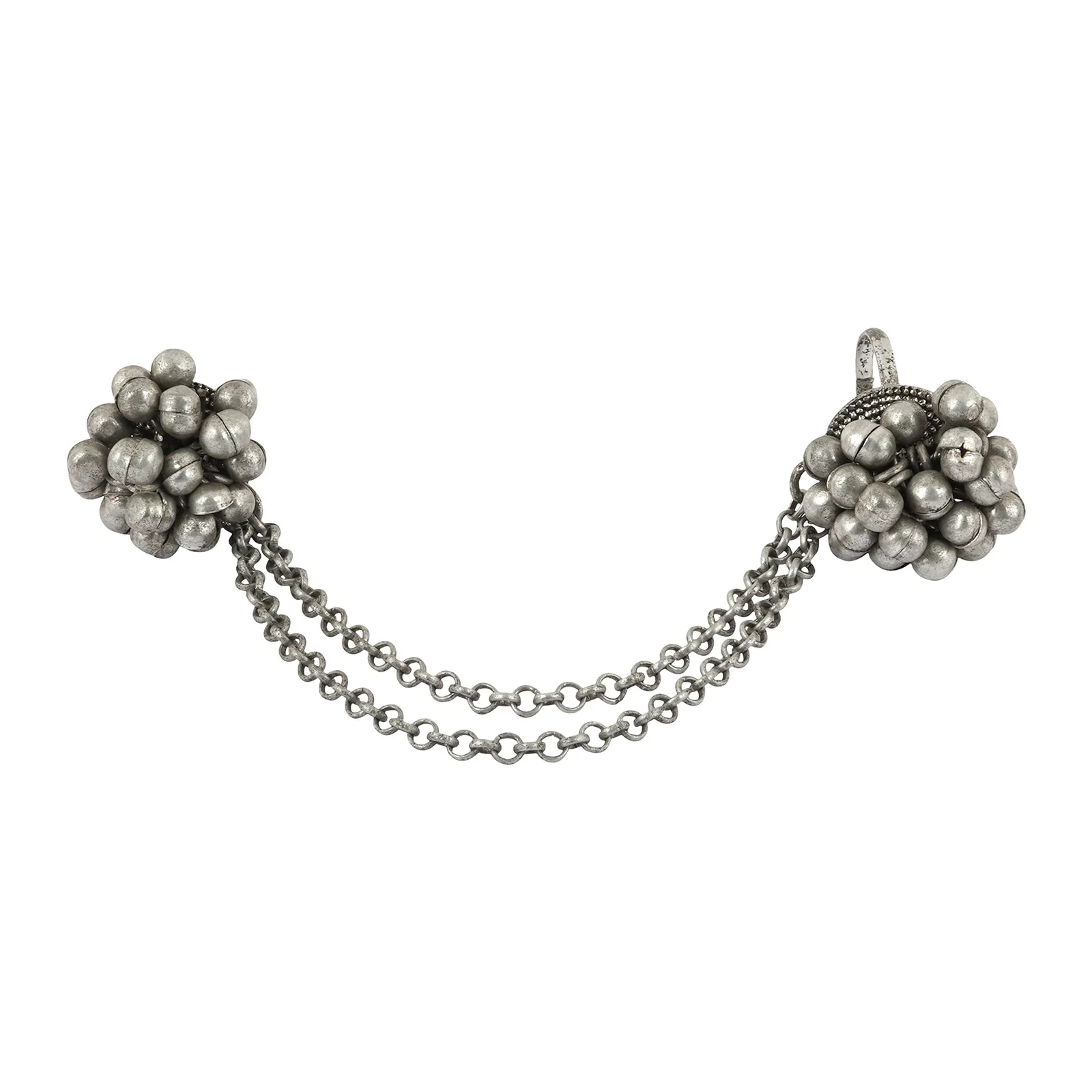 Teejh Kuwra Silver Oxidised Ghungroo Ring - Image 3