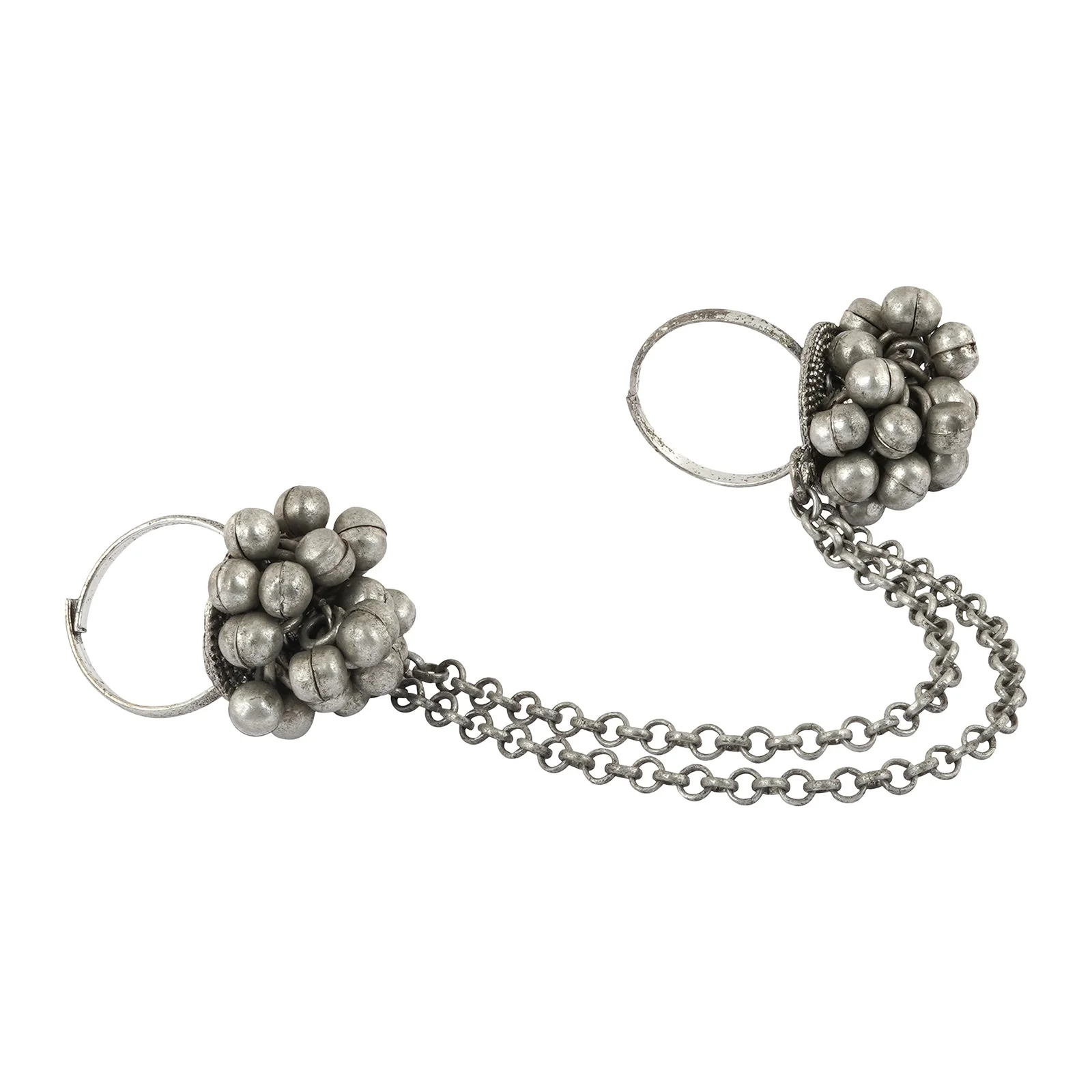 Teejh Kuwra Silver Oxidised Ghungroo Ring - Image 4