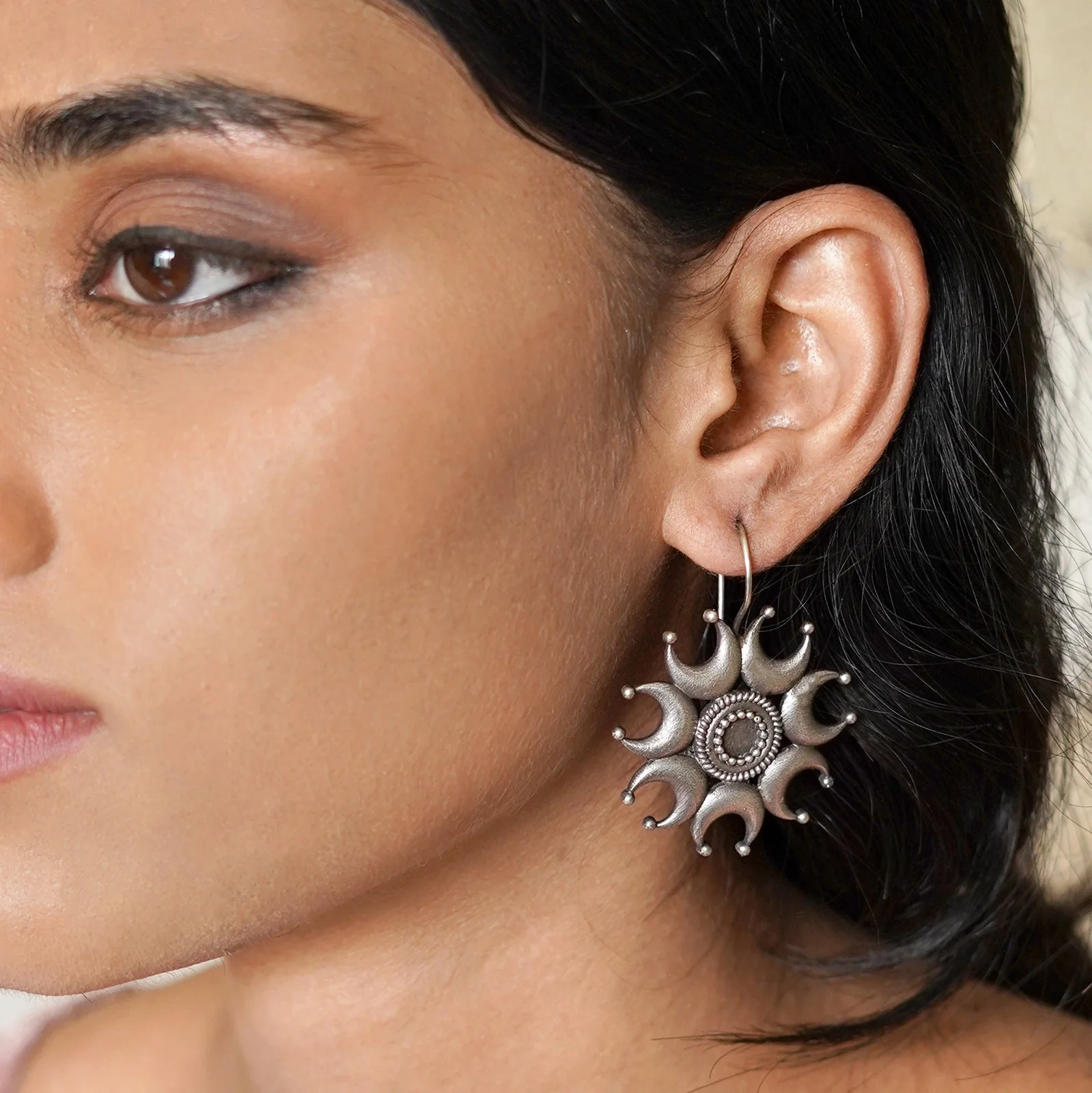 Teejh Kyra Silver Oxidised Earrings - Image 2