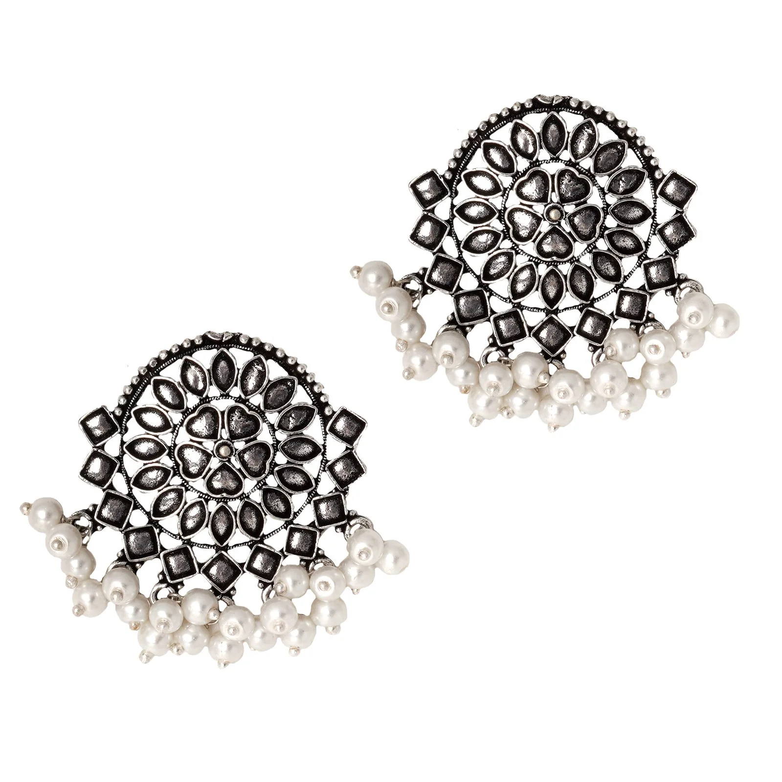 Teejh Laasya Silver Oxidised Necklace Set - Image 5