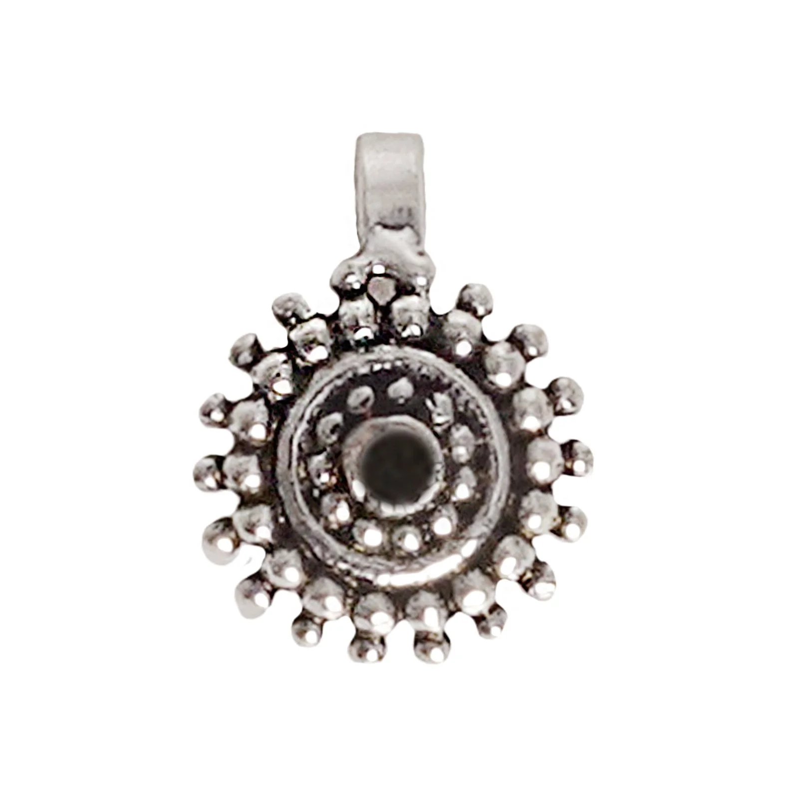Teejh Lalita Black Stone Floral Nosepin - Image 2