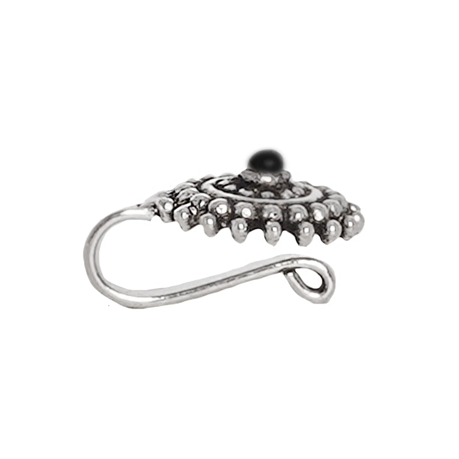 Teejh Lalita Black Stone Floral Nosepin - Image 5