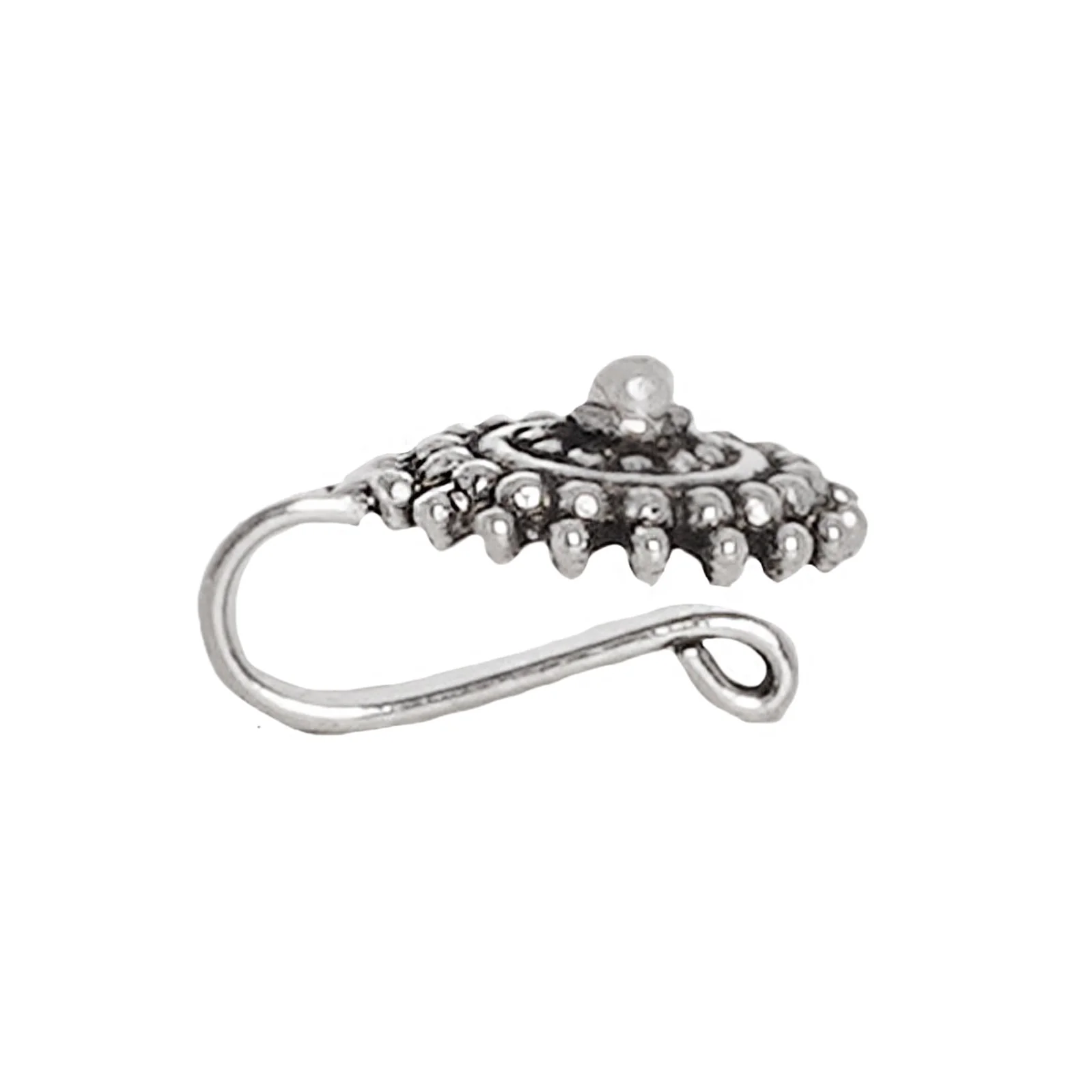 Teejh Lalita White Stone Floral Nosepin - Image 5