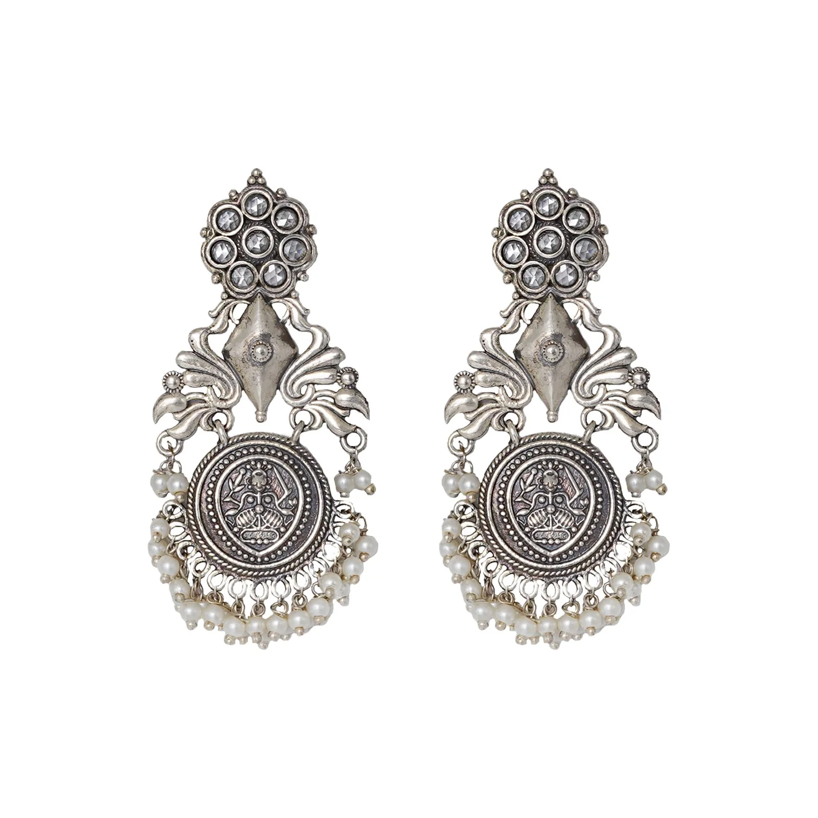 Teejh Leela Silver Oxidised Earrings - Image 3