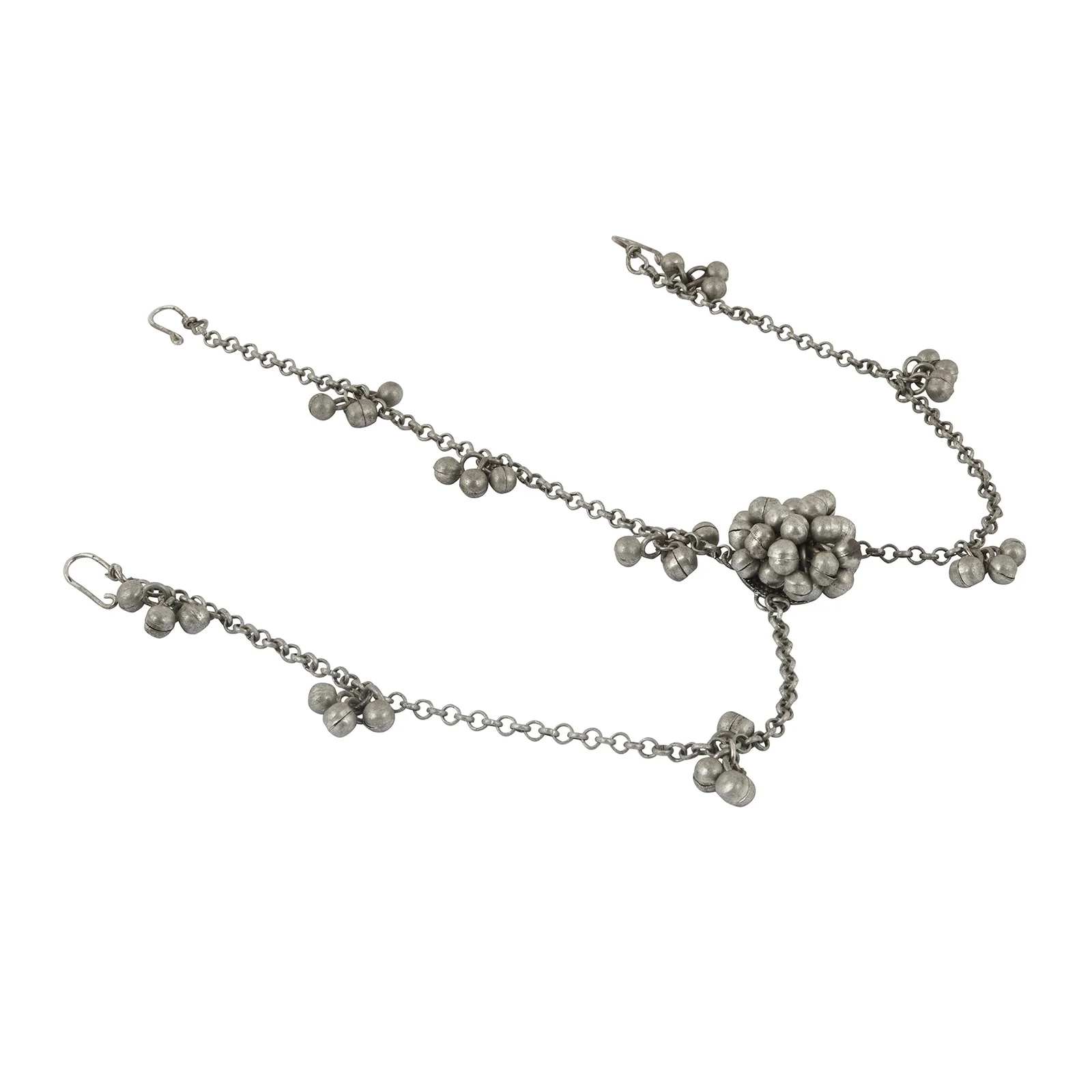 Teejh Mahira Silver Oxidised Ghungroo Maang Tikka - Image 4