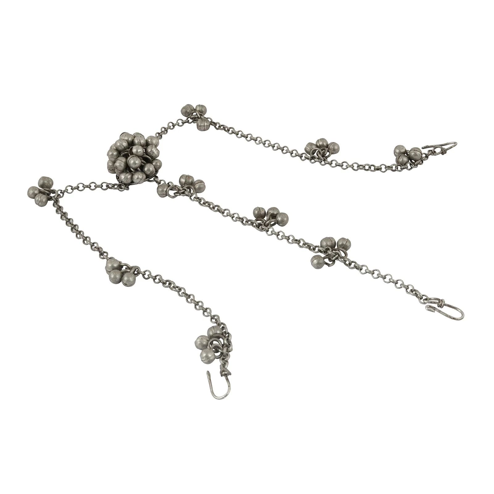 Teejh Mahira Silver Oxidised Ghungroo Maang Tikka - Image 5