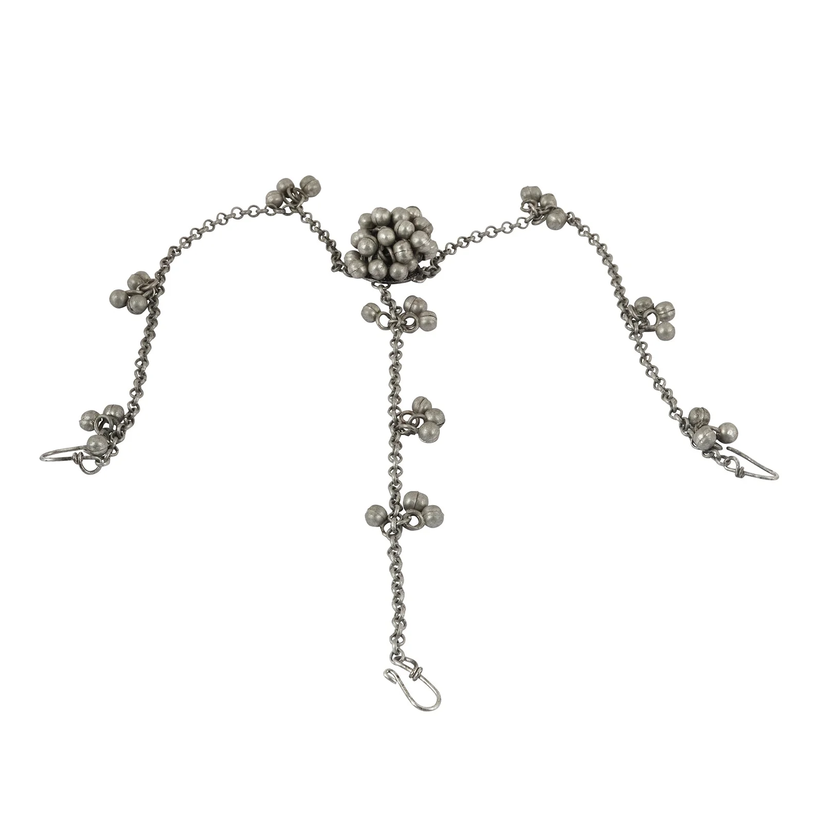 Teejh Mahira Silver Oxidised Ghungroo Maang Tikka - Image 6