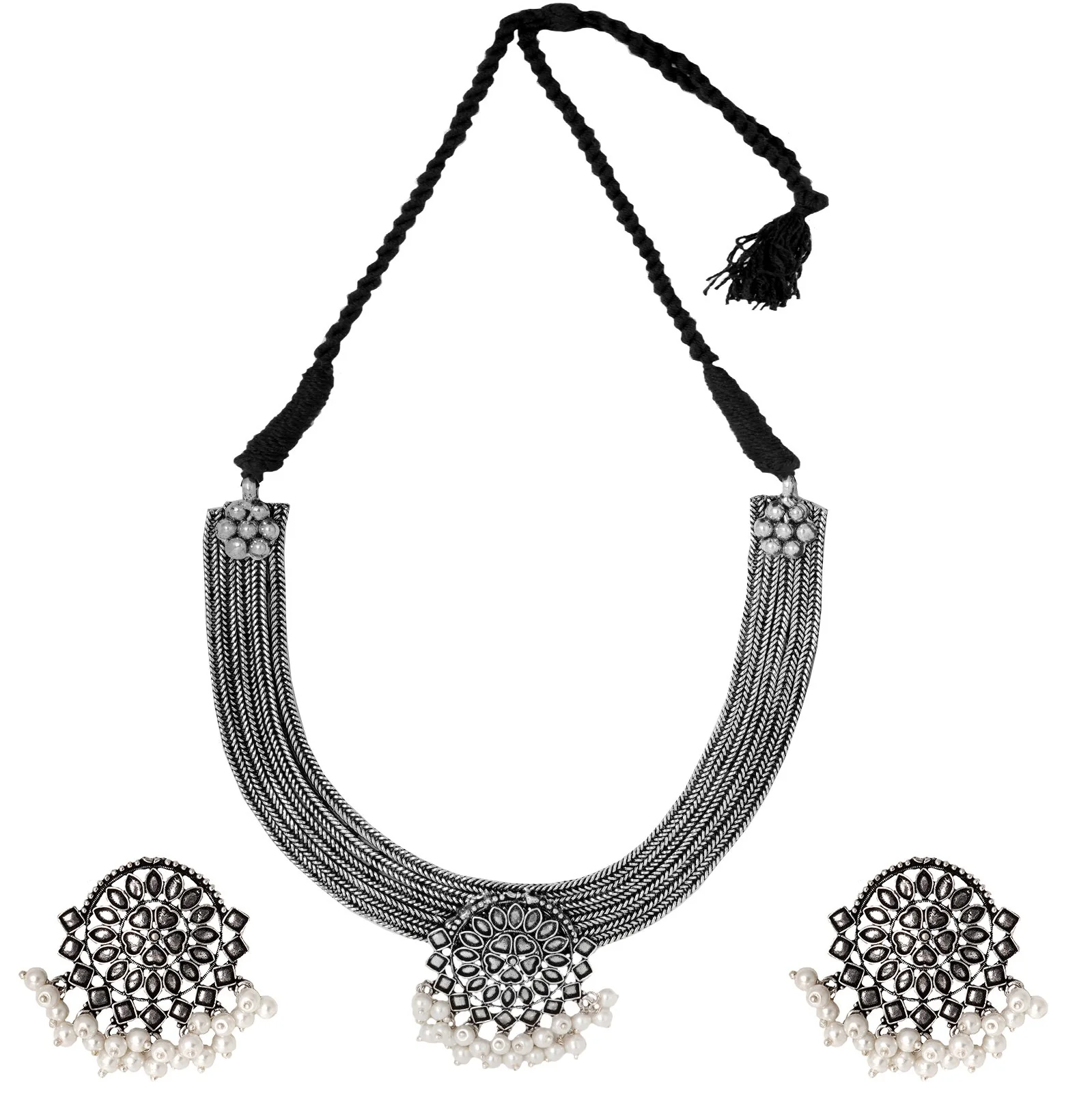 Teejh Mandana Silver Oxidised Jewelry Gift Set - Image 2
