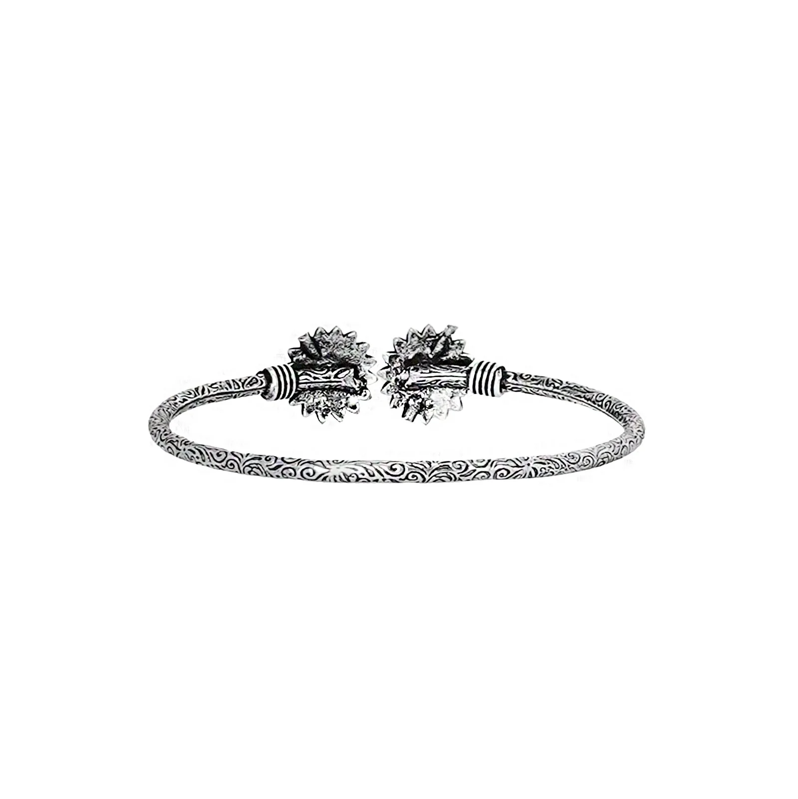 Teejh Manju Silver Oxidised Floral Bracelet - Image 6