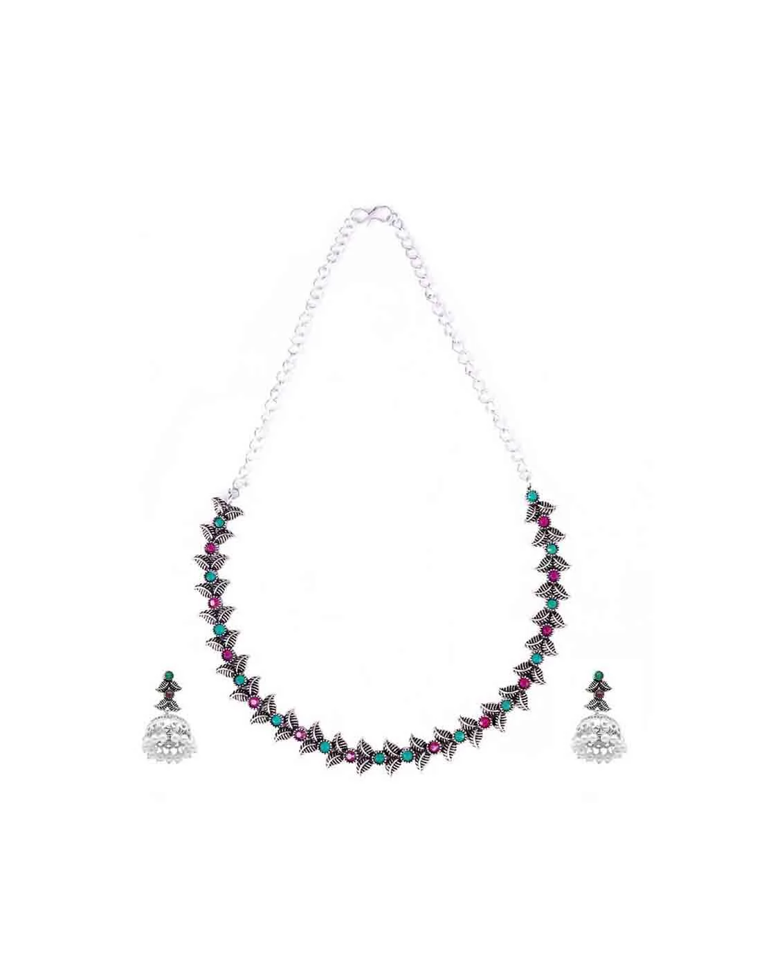 Teejh Margal Silver Oxidised Jewelry Gift Set - Image 2