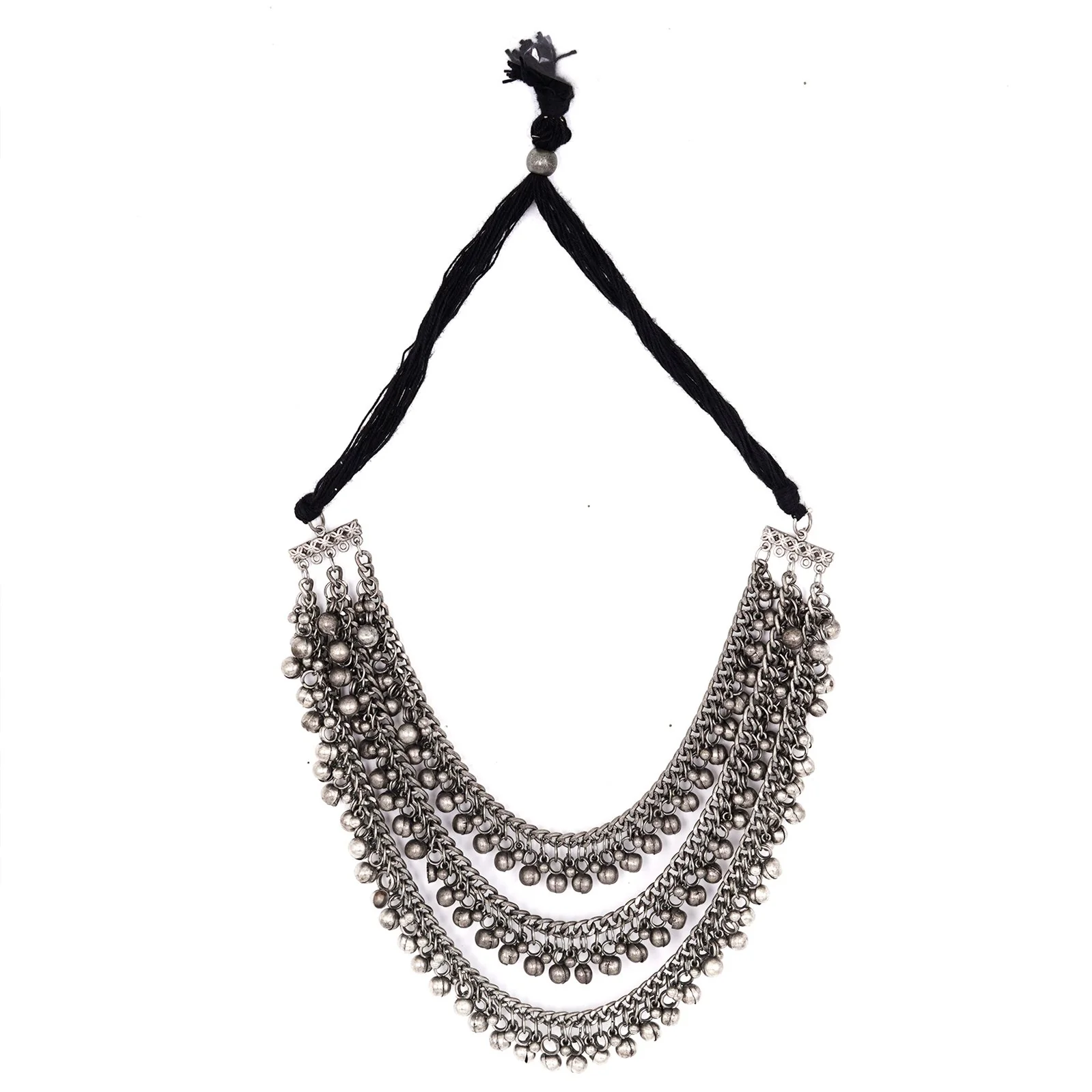 Teejh Mauli Ethnic Silver Oxidised Layered Necklace - Image 3