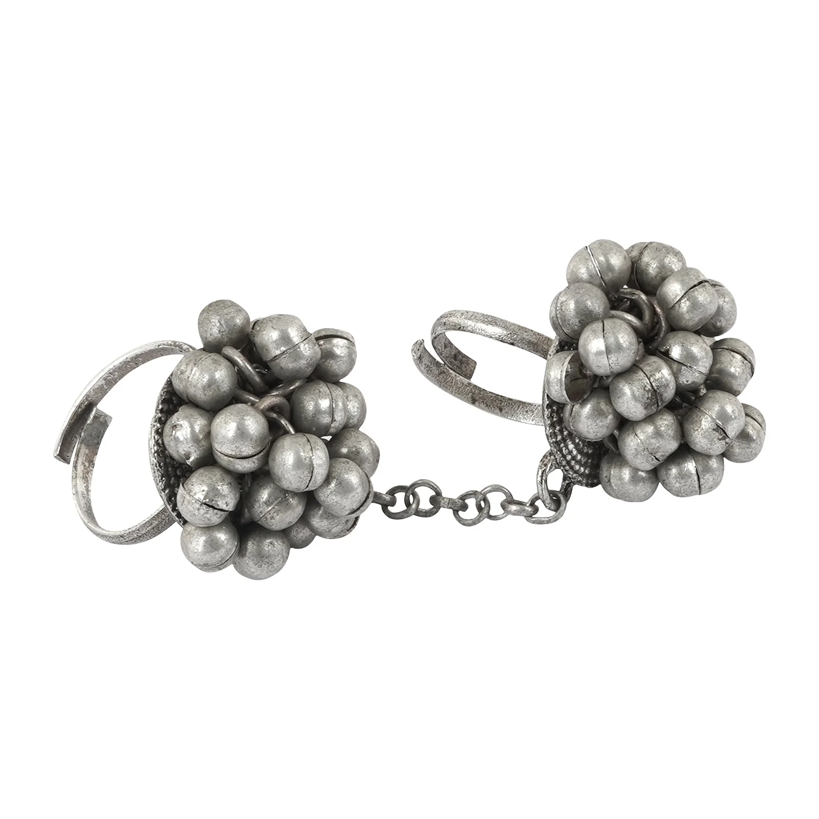 Teejh Mawra Silver Oxidised Ghungroo Ring - Image 4