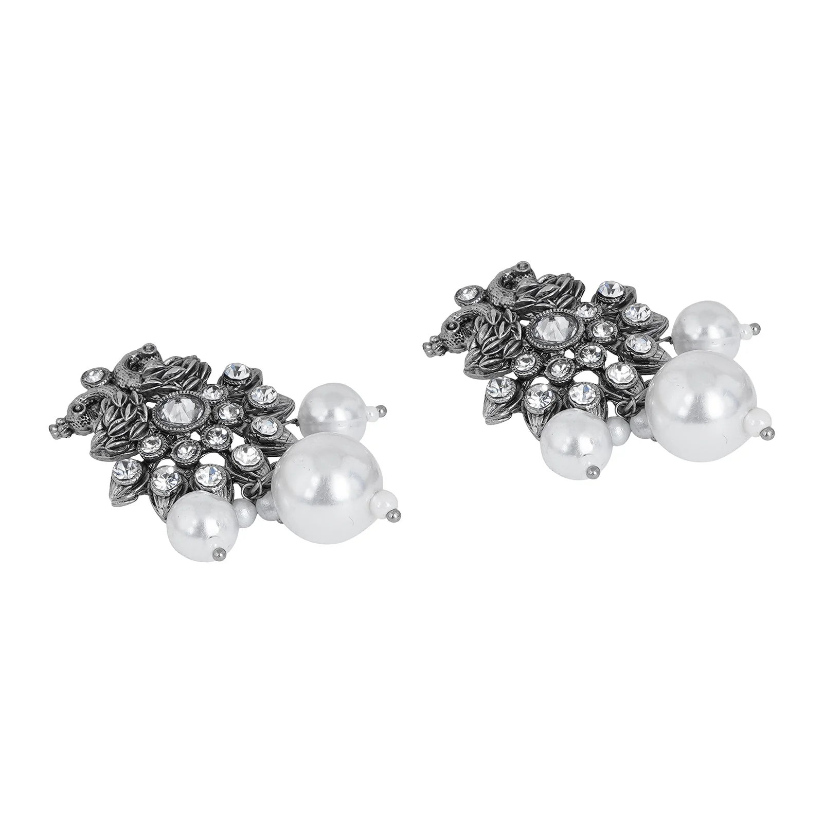 Teejh Mayurika Silver Oxidised Earrings - Image 5