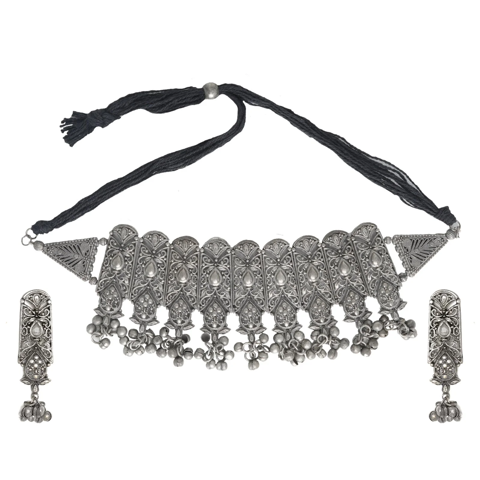 Teejh Meenal Silver Oxidised Jewelry Gift Set - Image 2