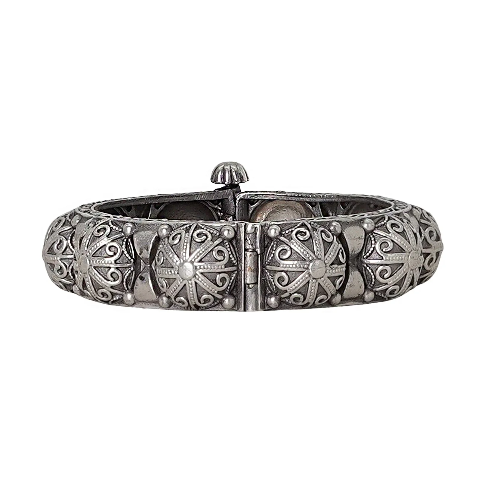 Teejh Meera Silver Oxidised Bangle - Image 3
