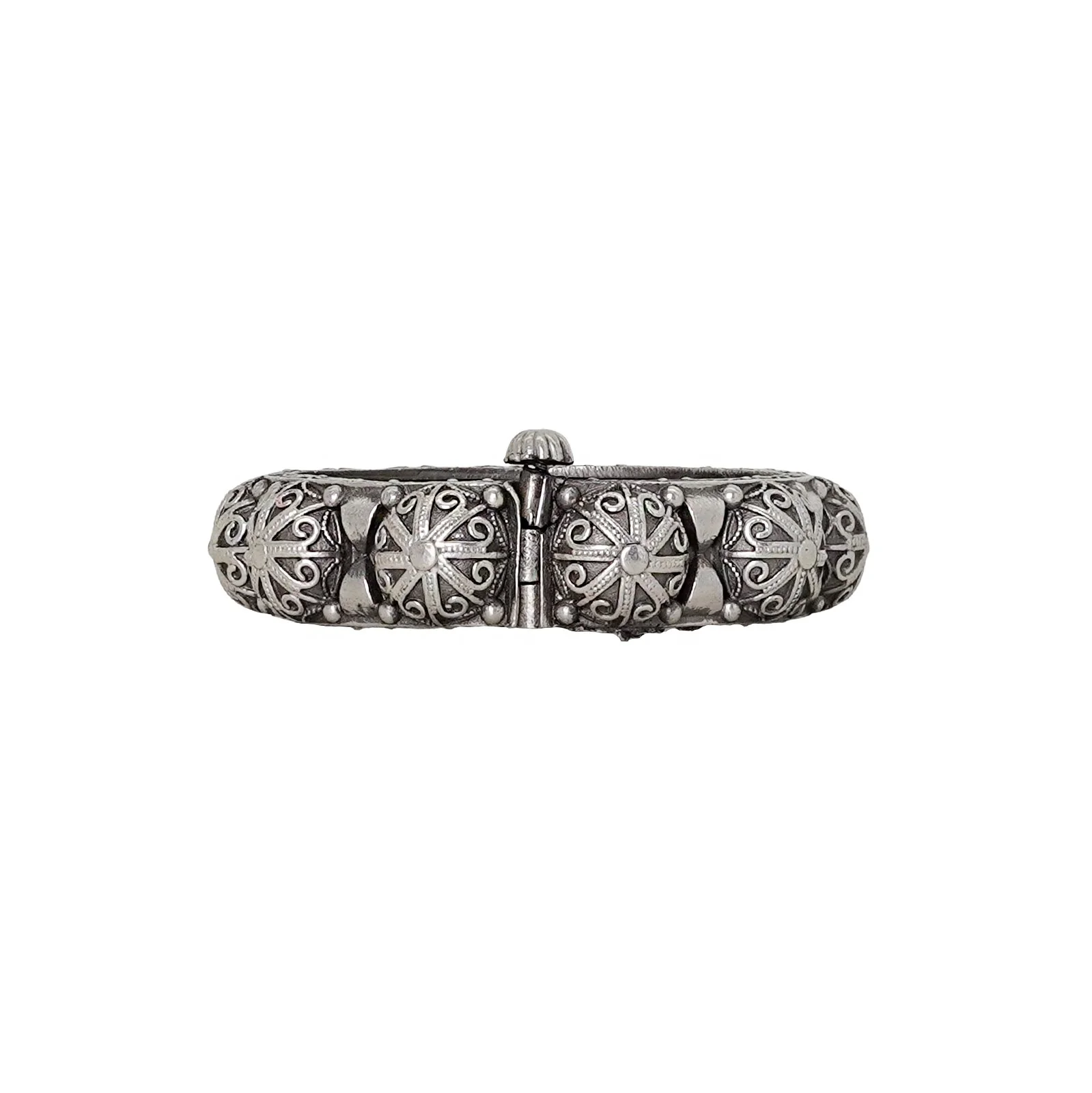 Teejh Meera Silver Oxidised Bangle - Image 4