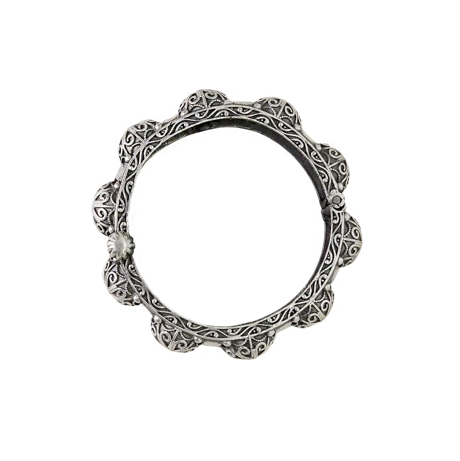 Teejh Meera Silver Oxidised Bangle - Image 5
