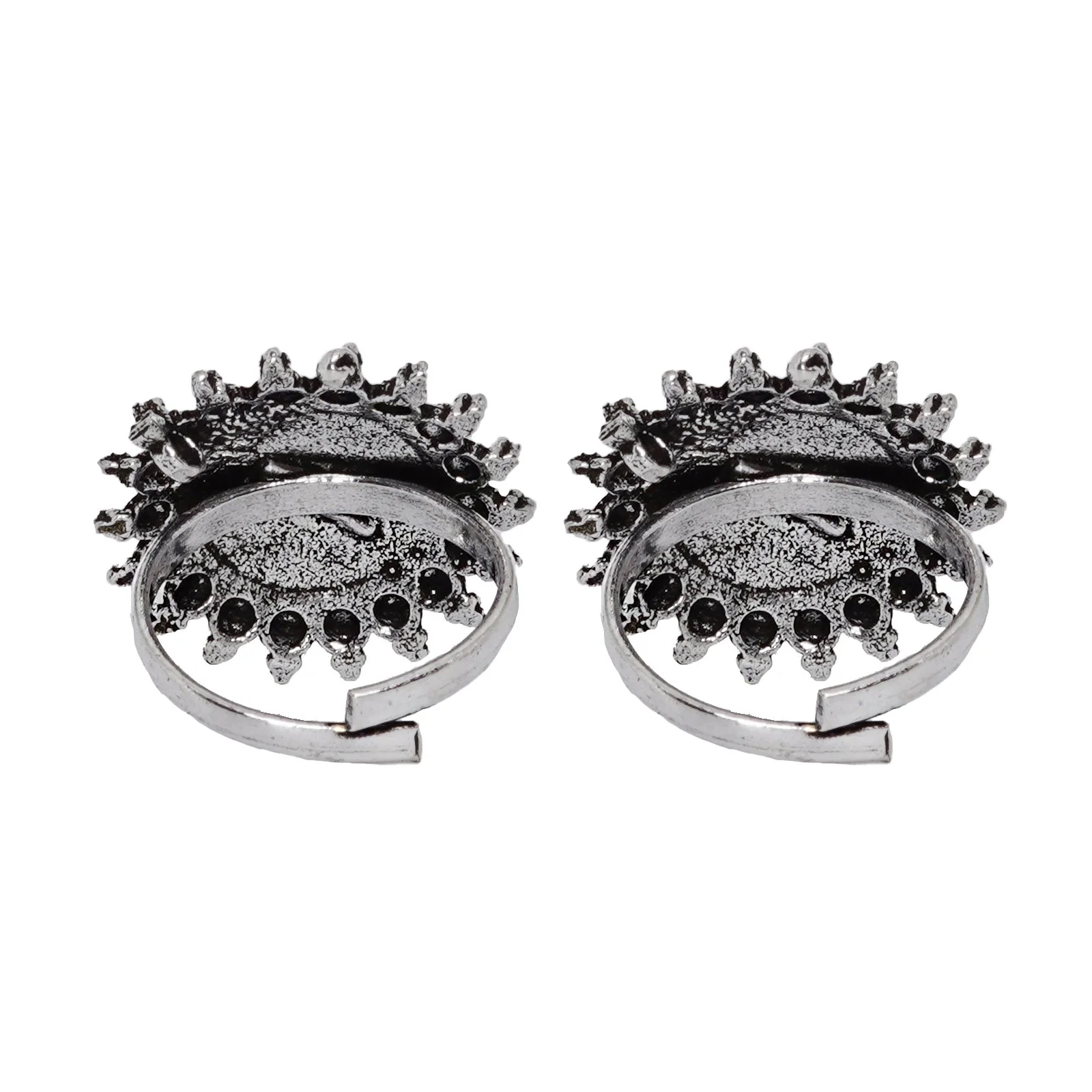 Teejh Megh Silver Oxidised  Toe Rings - Image 5