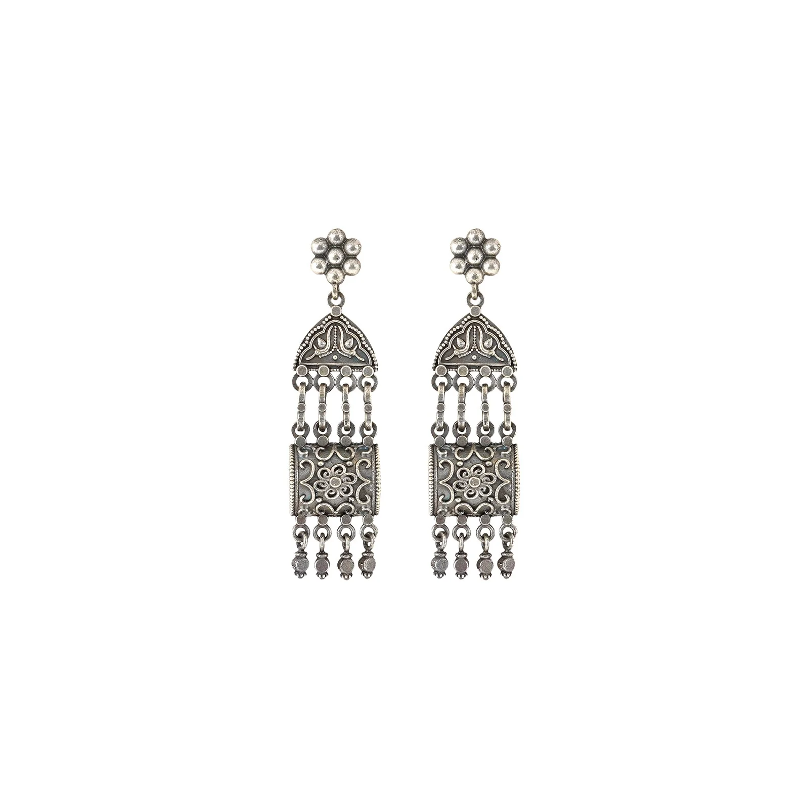 Teejh Mekhala Silver Oxidised Earrings - Image 3