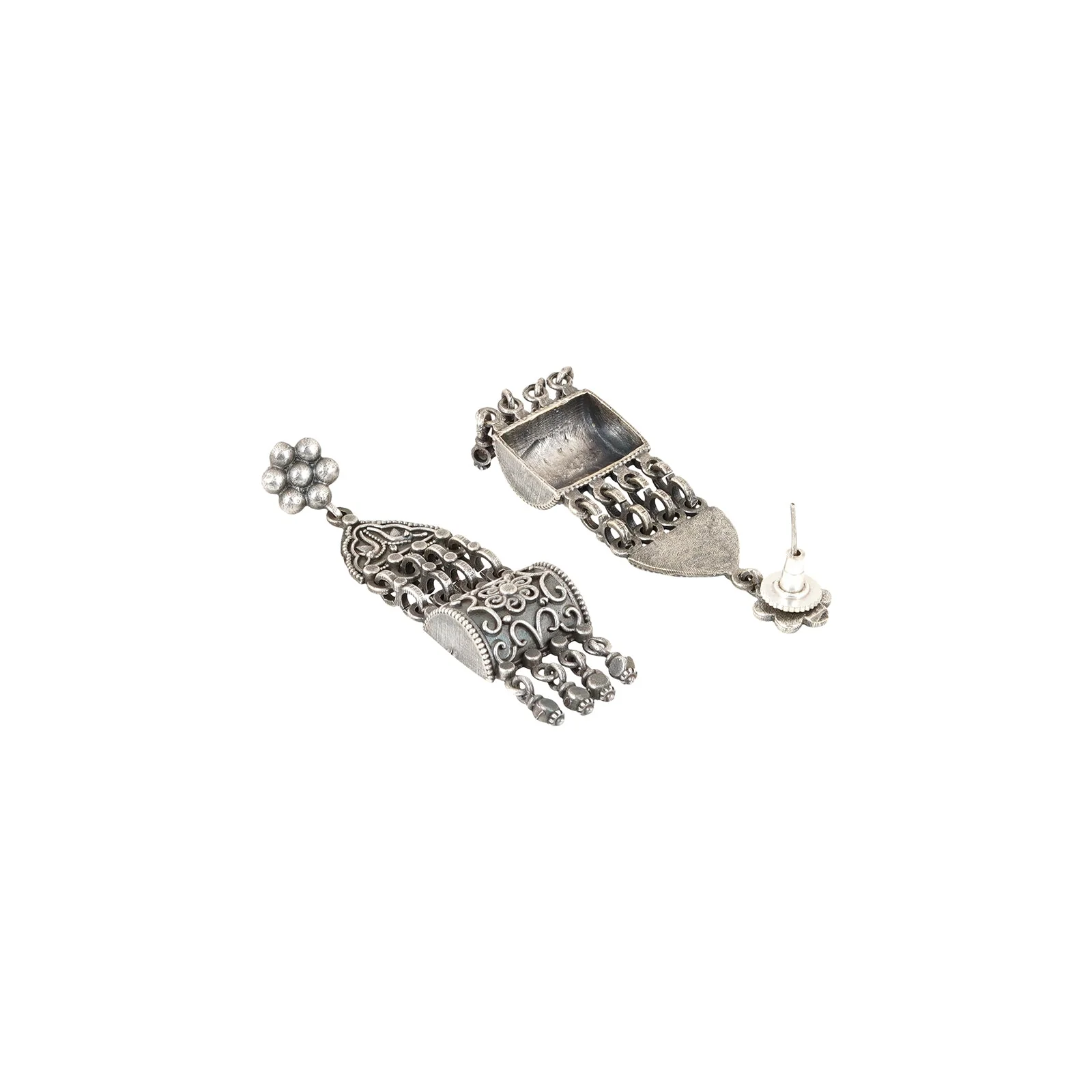 Teejh Mekhala Silver Oxidised Earrings - Image 5