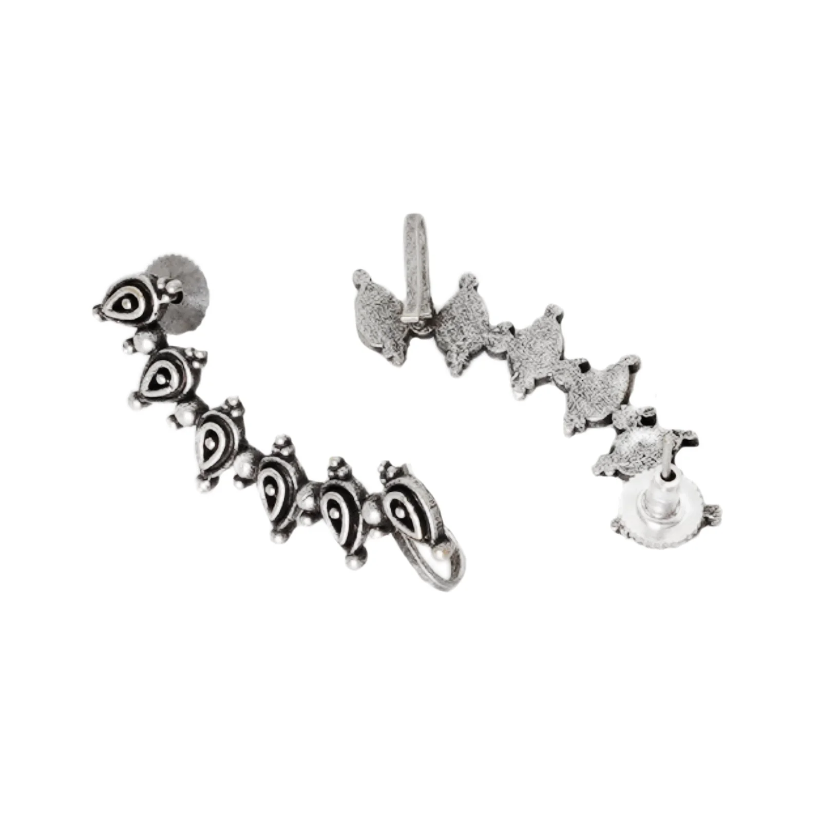 Teejh Miraan Silver Oxidised Earcuff - Image 4