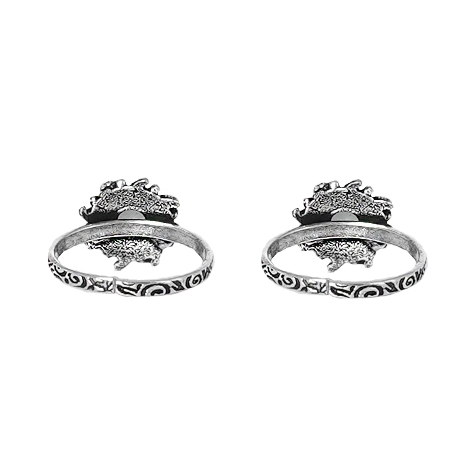 Teejh Miraya White Stone Silver Oxidised Toe Rings - Image 6