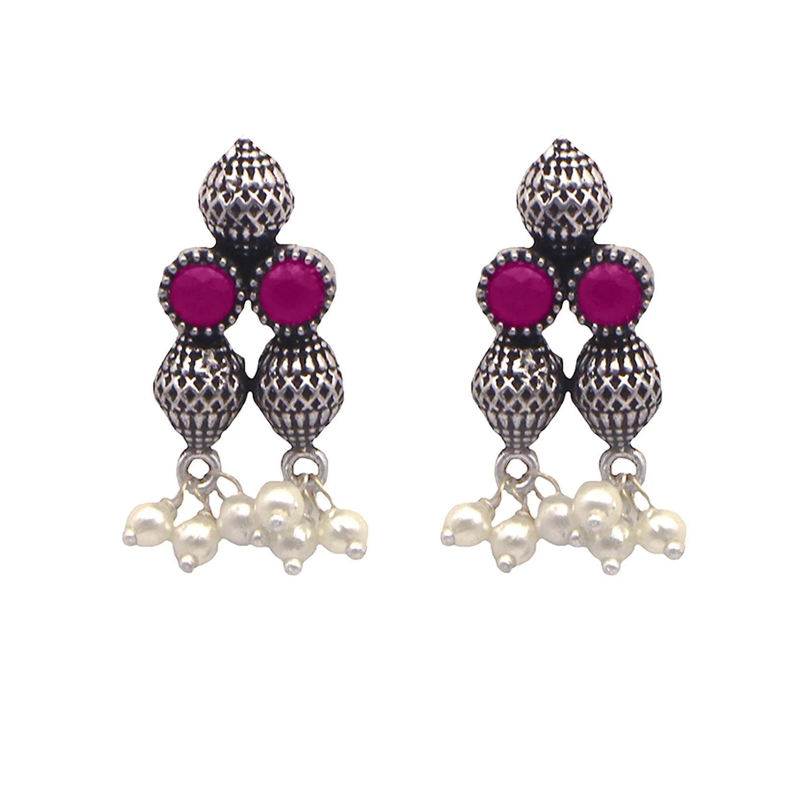 Teejh Mitali Rani Pink Stone Choker Necklace Set - Image 7