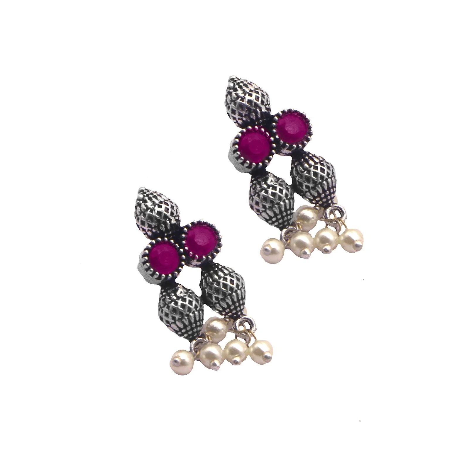Teejh Mitali Rani Pink Stone Choker Necklace Set - Image 8
