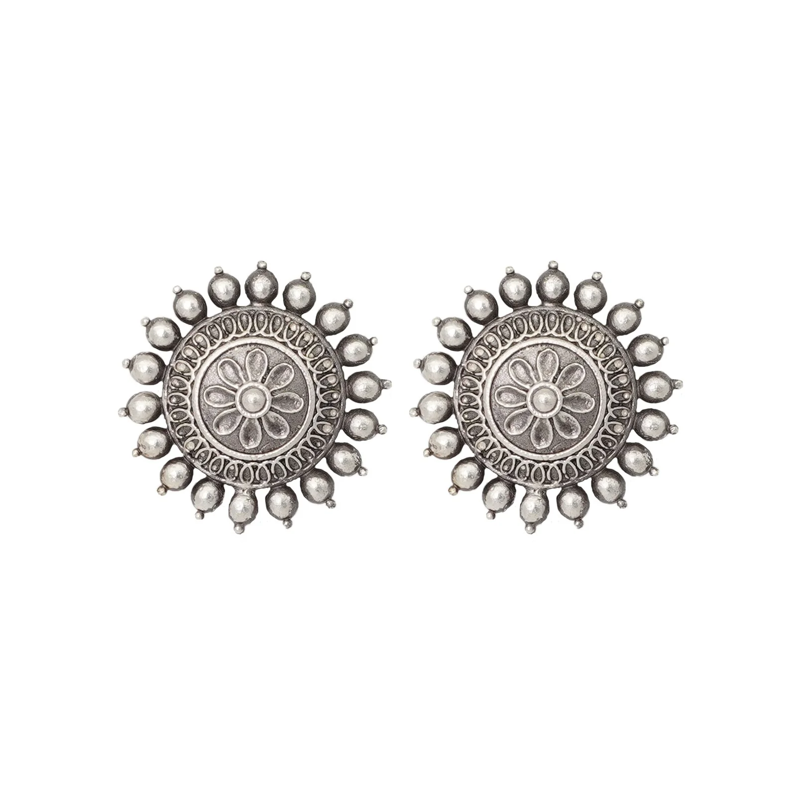 Teejh Monika Silver Oxidised Earrings - Image 3