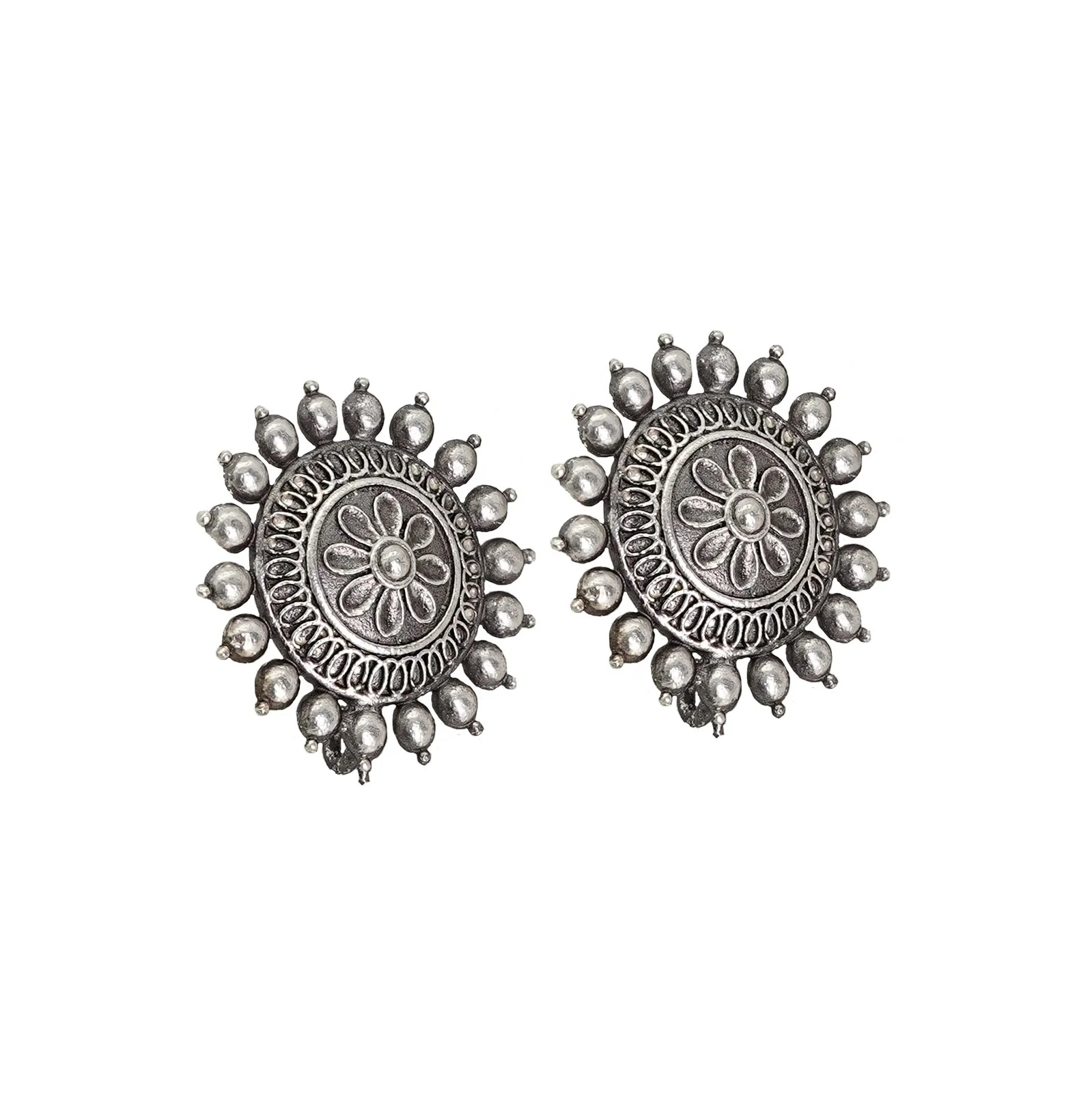 Teejh Monika Silver Oxidised Earrings - Image 4