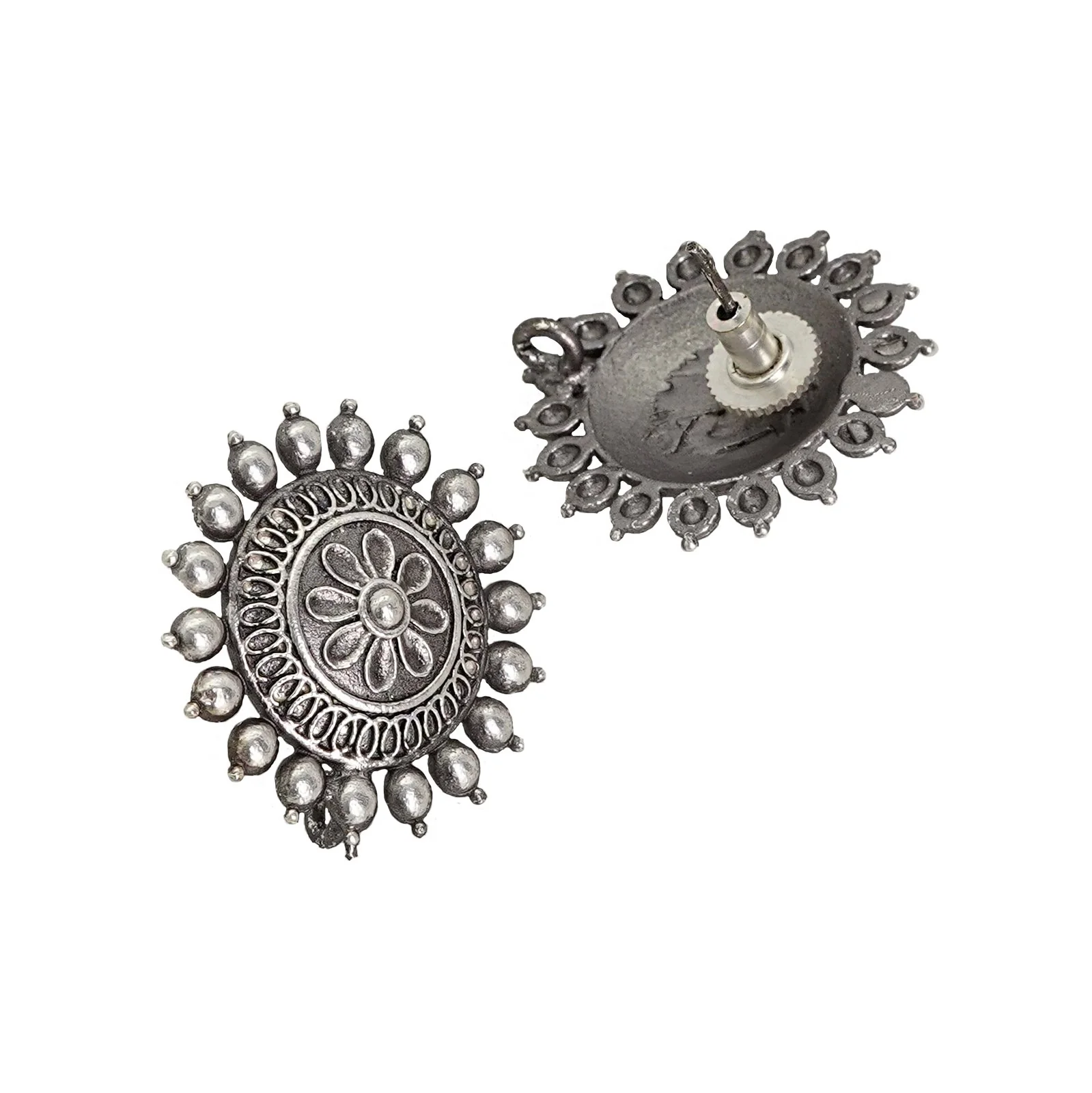 Teejh Monika Silver Oxidised Earrings - Image 5
