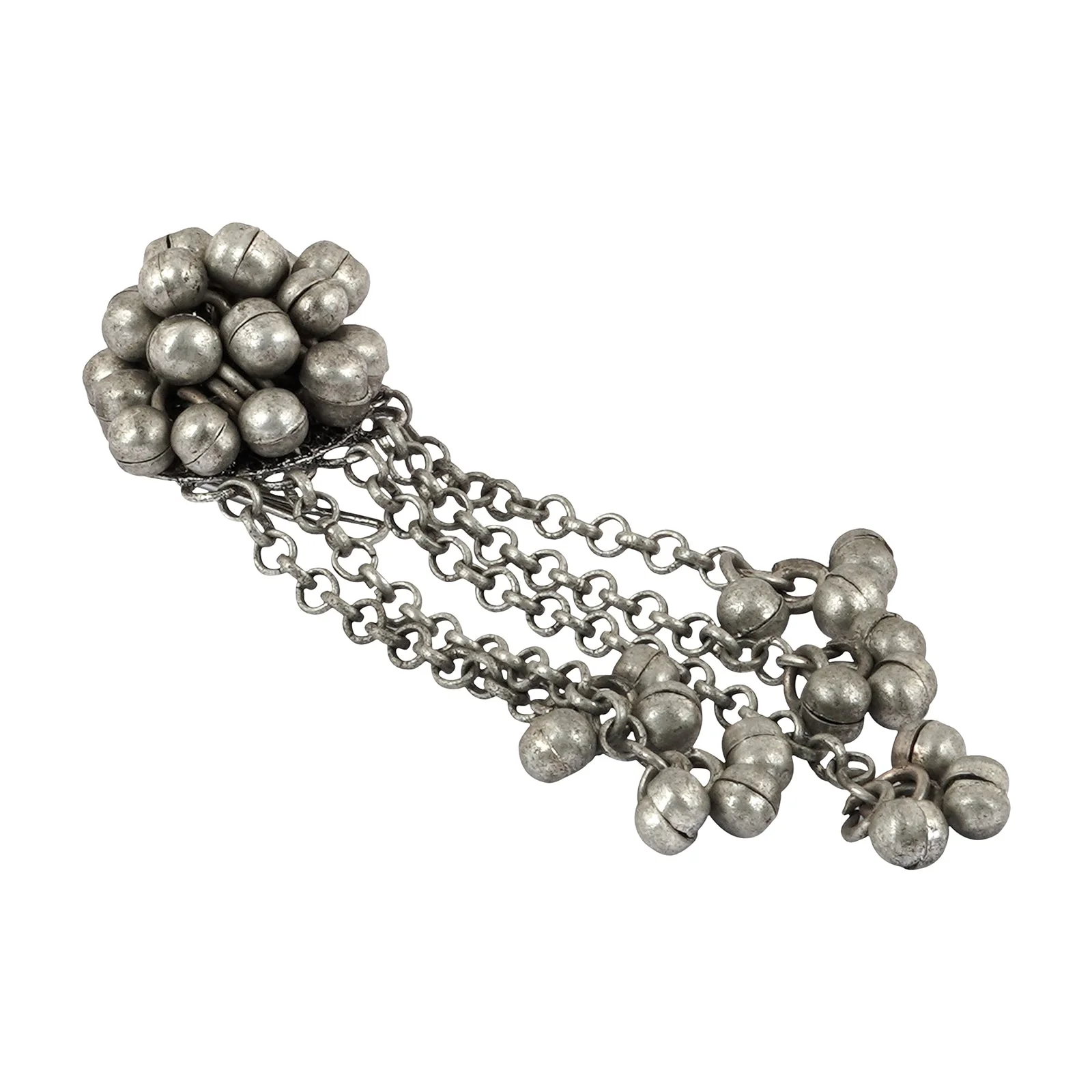 Teejh Naaz Silver Oxidised Ghungroo Juda Pin - Image 4