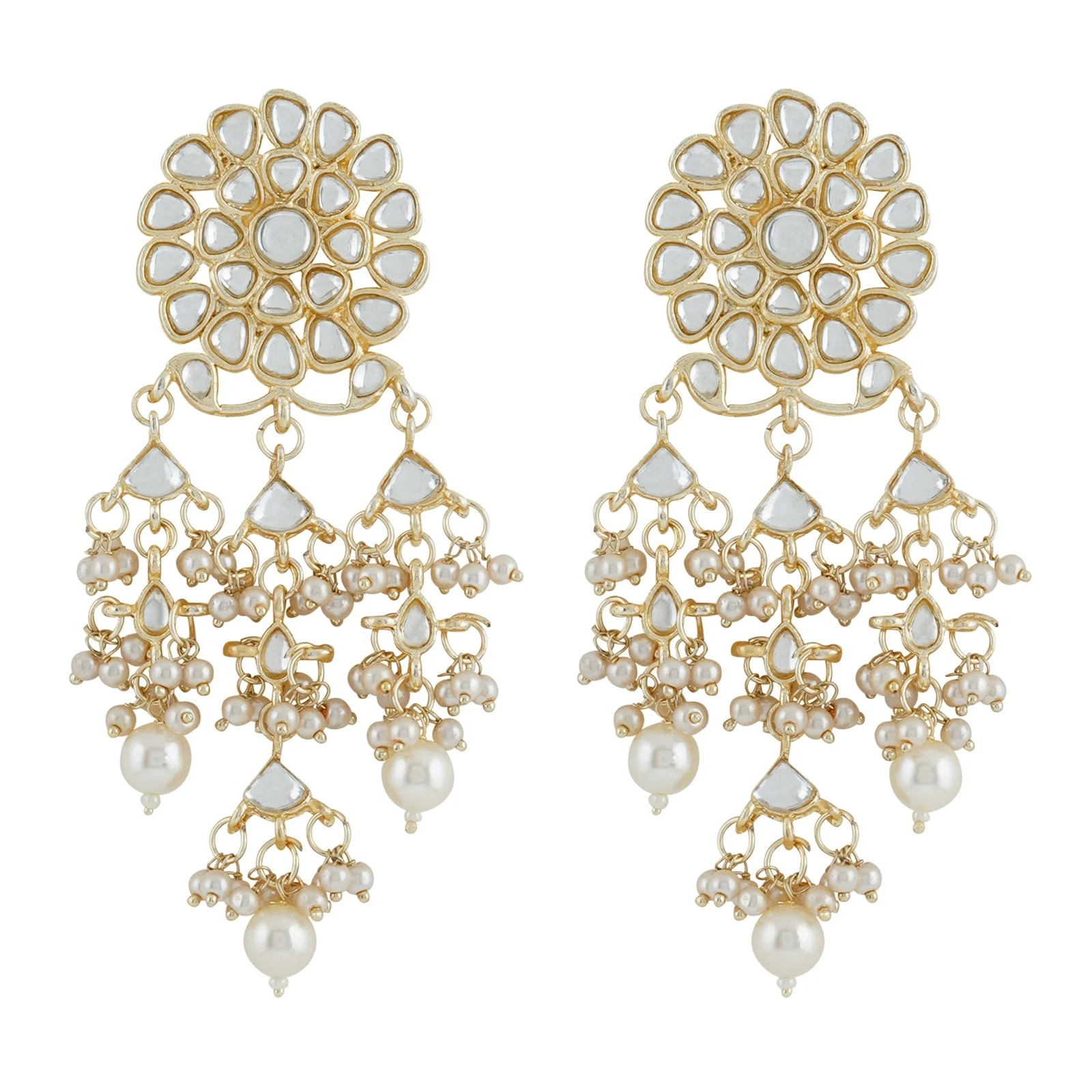 Teejh Nainika Pearl and Polki Earring - Image 3