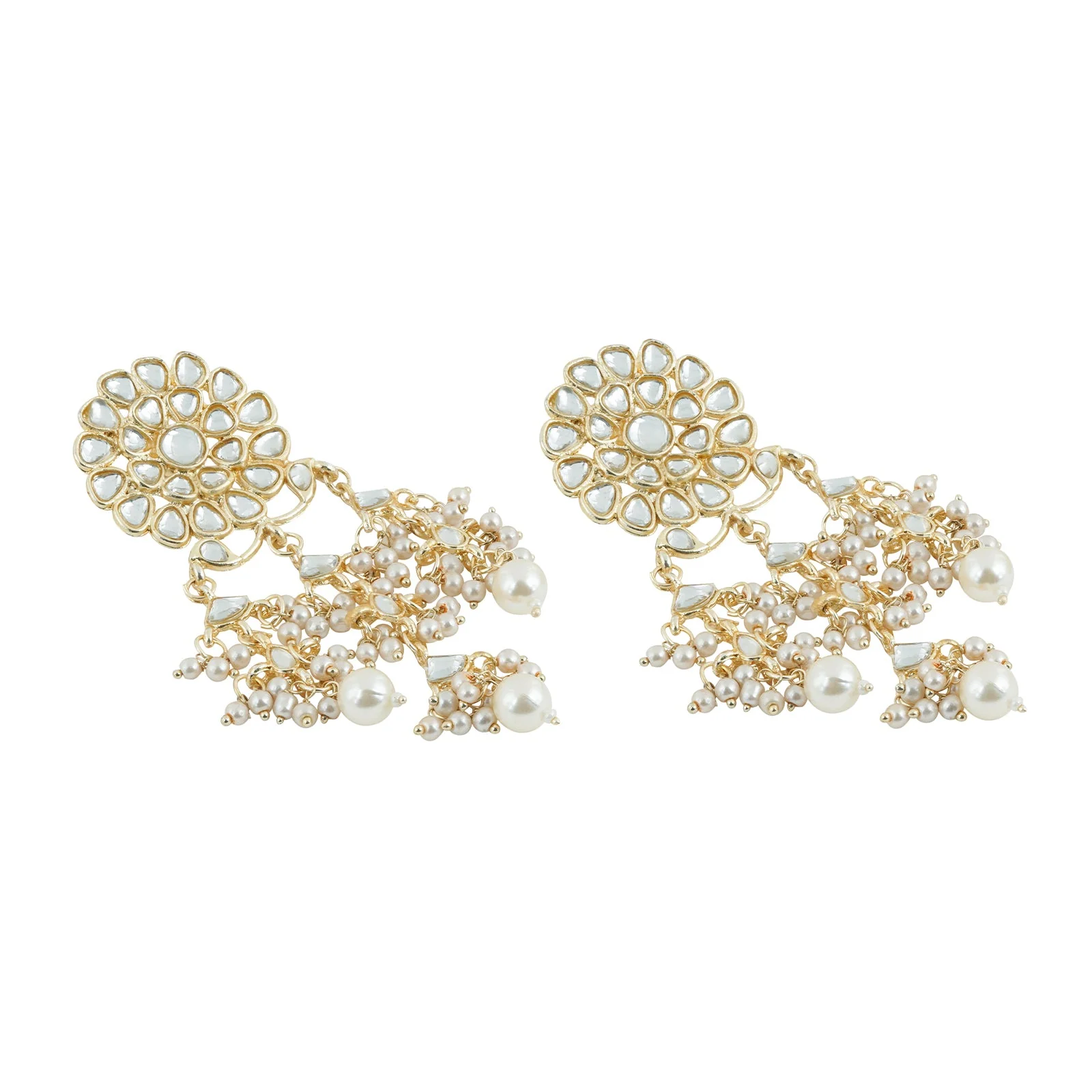 Teejh Nainika Pearl and Polki Earring - Image 4