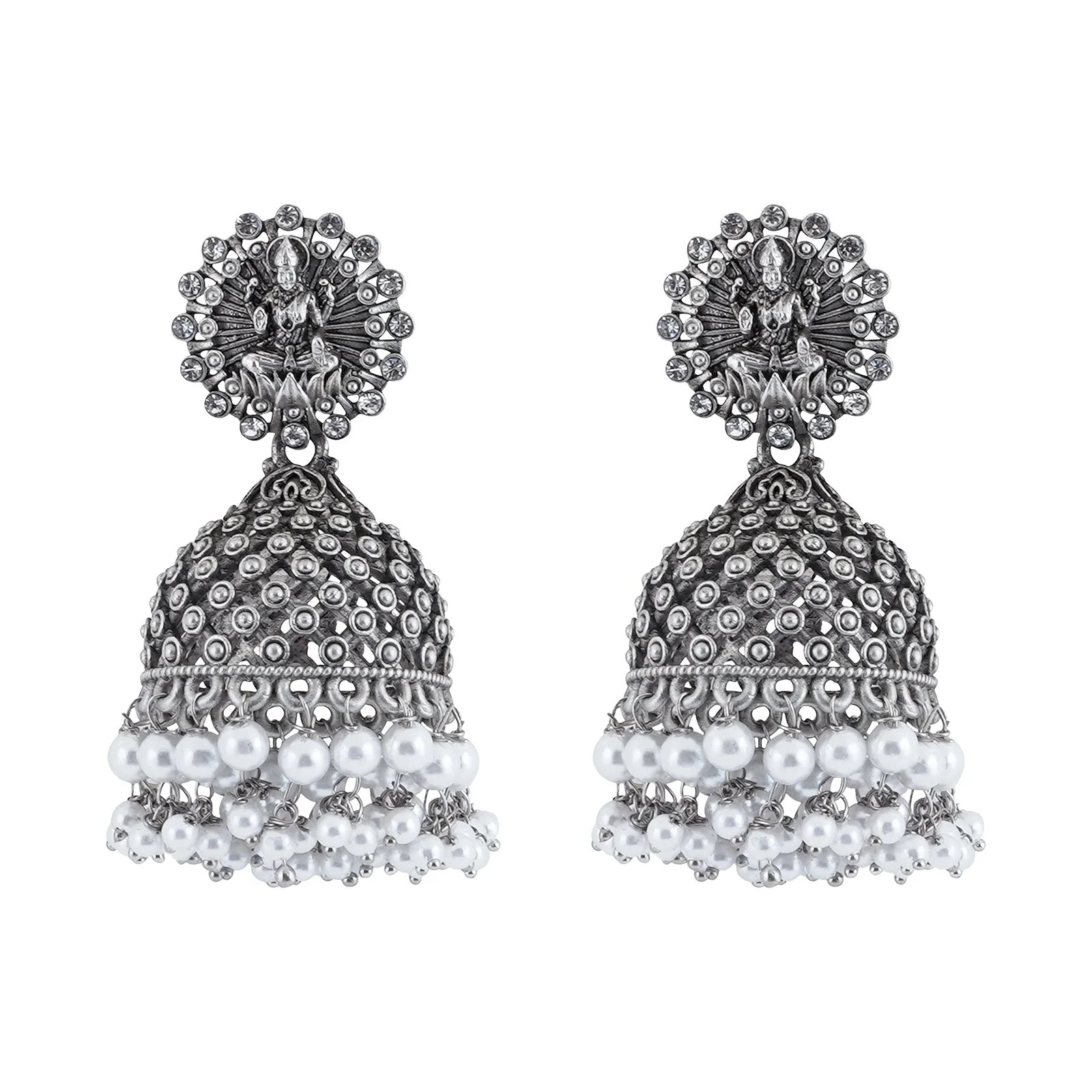 Teejh Nandika Silver Oxidised Earrings - Image 3
