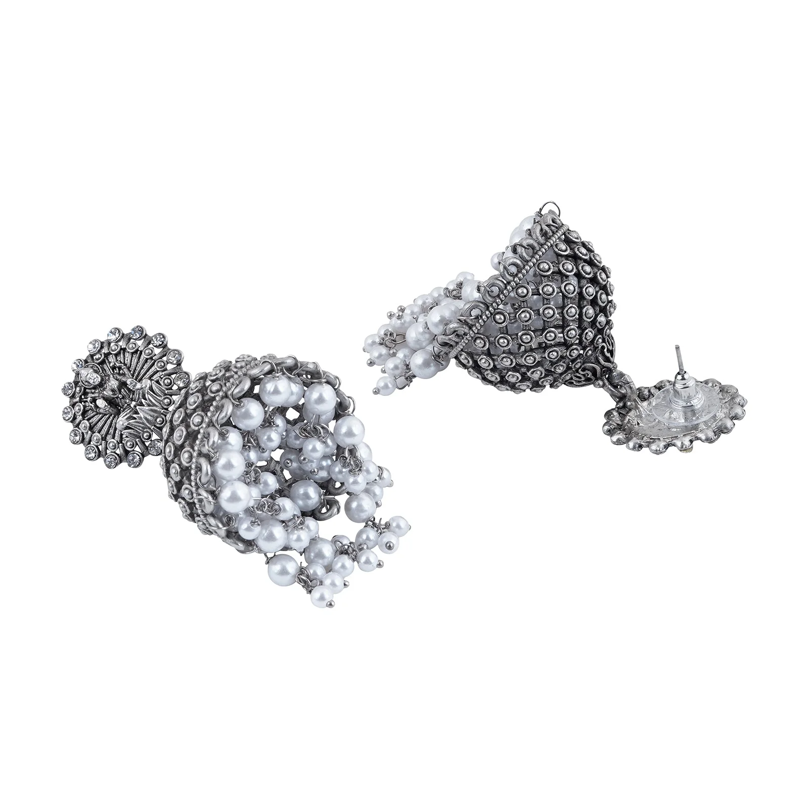 Teejh Nandika Silver Oxidised Earrings - Image 4
