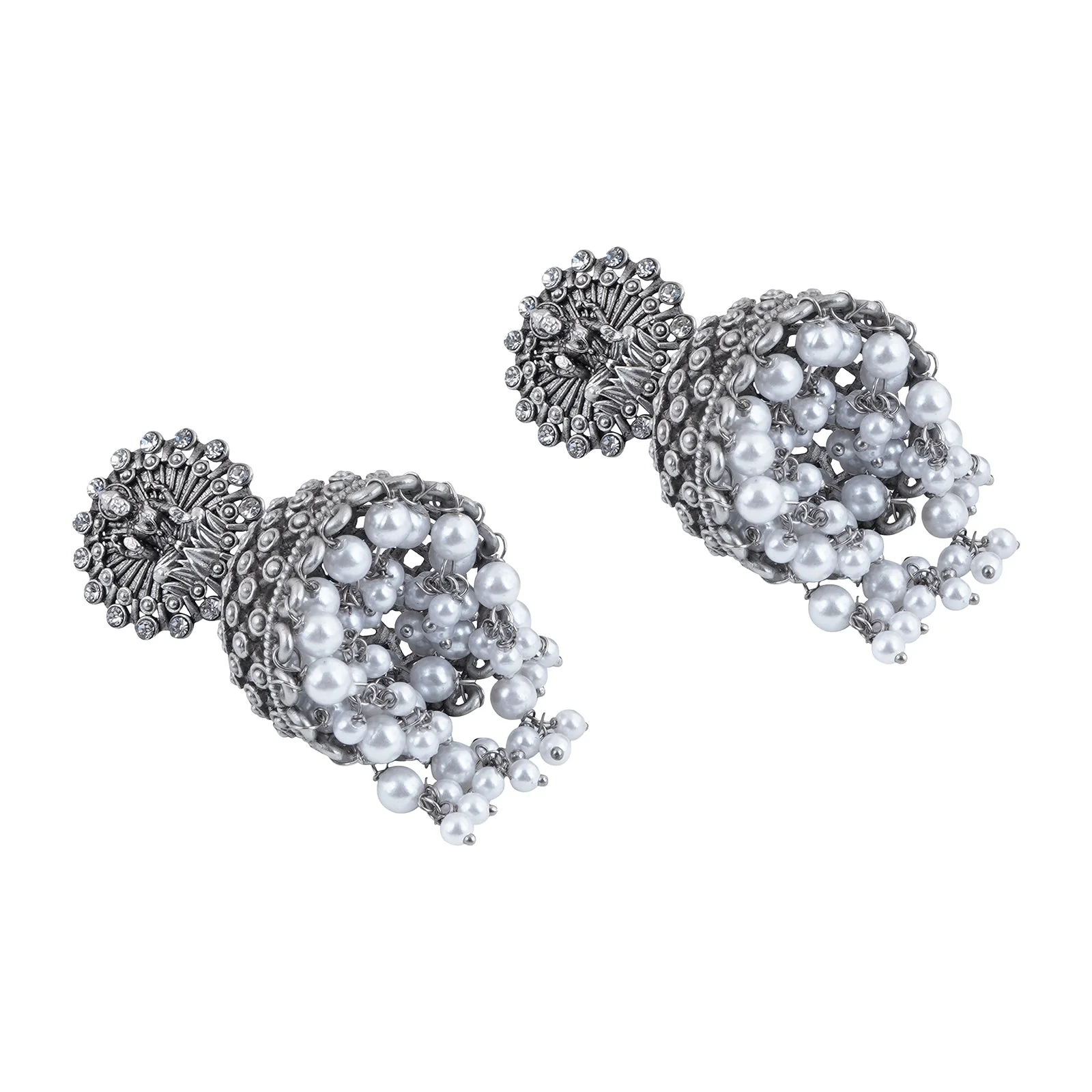 Teejh Nandika Silver Oxidised Earrings - Image 5