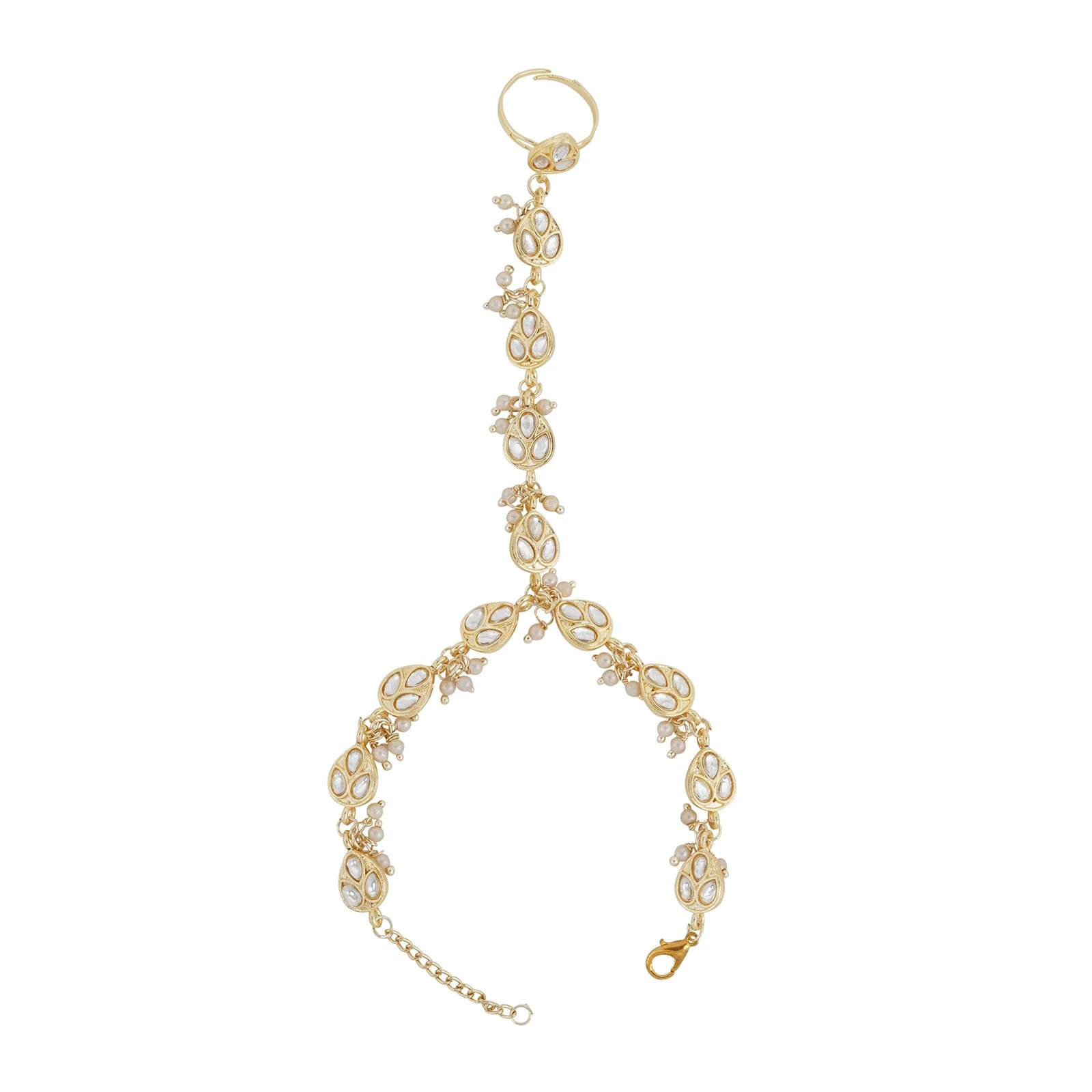 Teejh Navia Pearl and Polki Haath Phool - Image 3