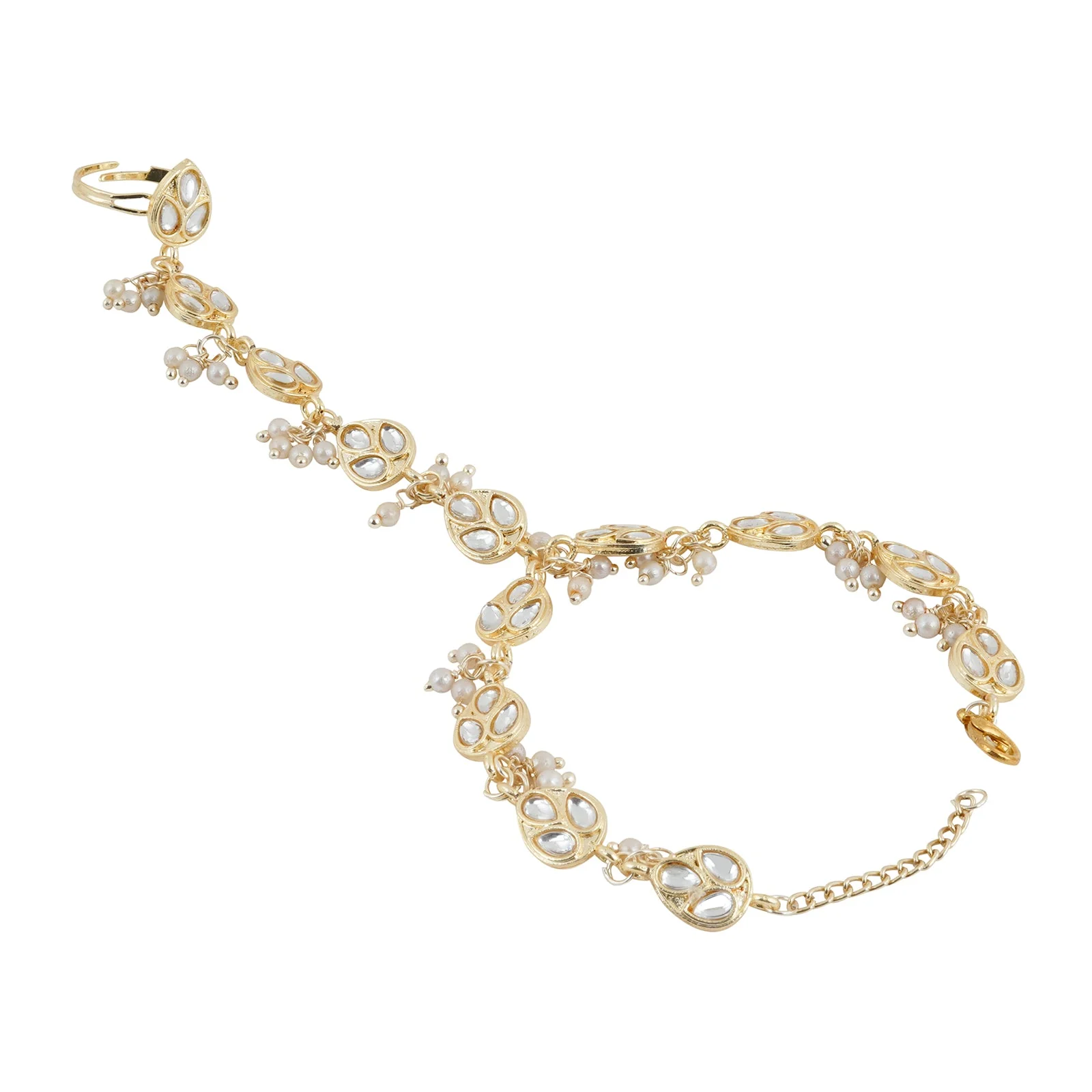 Teejh Navia Pearl and Polki Haath Phool - Image 4