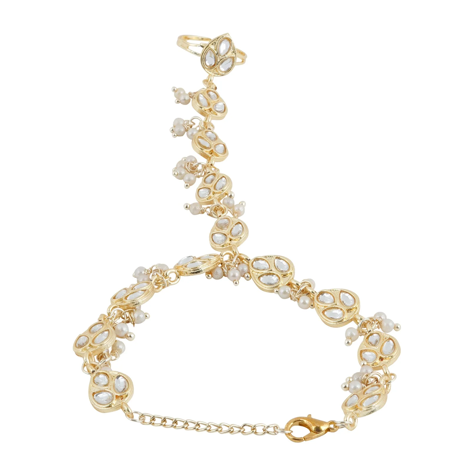 Teejh Navia Pearl and Polki Haath Phool - Image 5