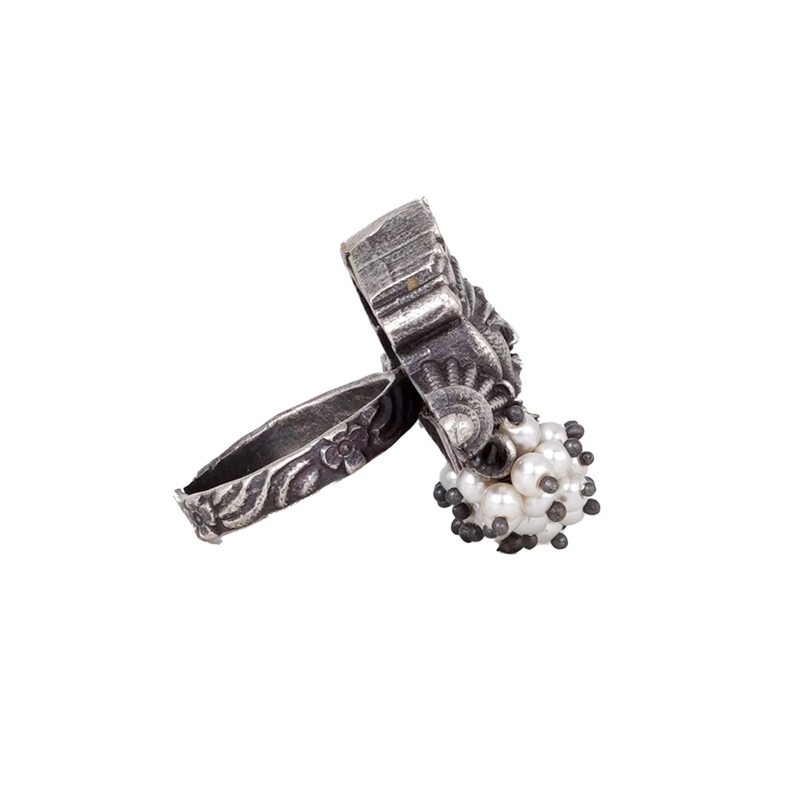 Teejh Navika Tribal Ethnic Silver Oxidised Teejh Ring - Image 6