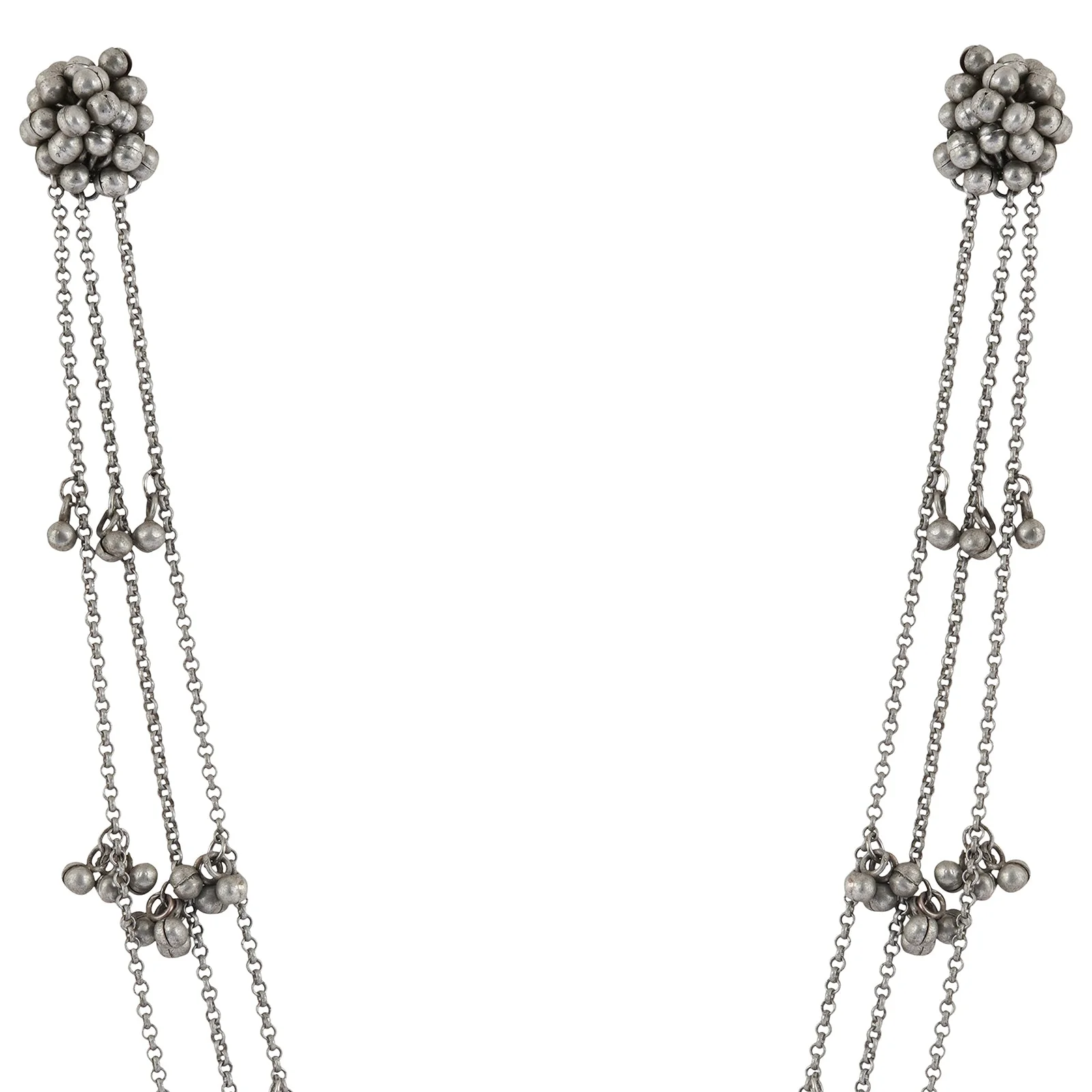 Teejh Nazaha Silver Oxidised Ghungroo Earring Necklace - Image 5