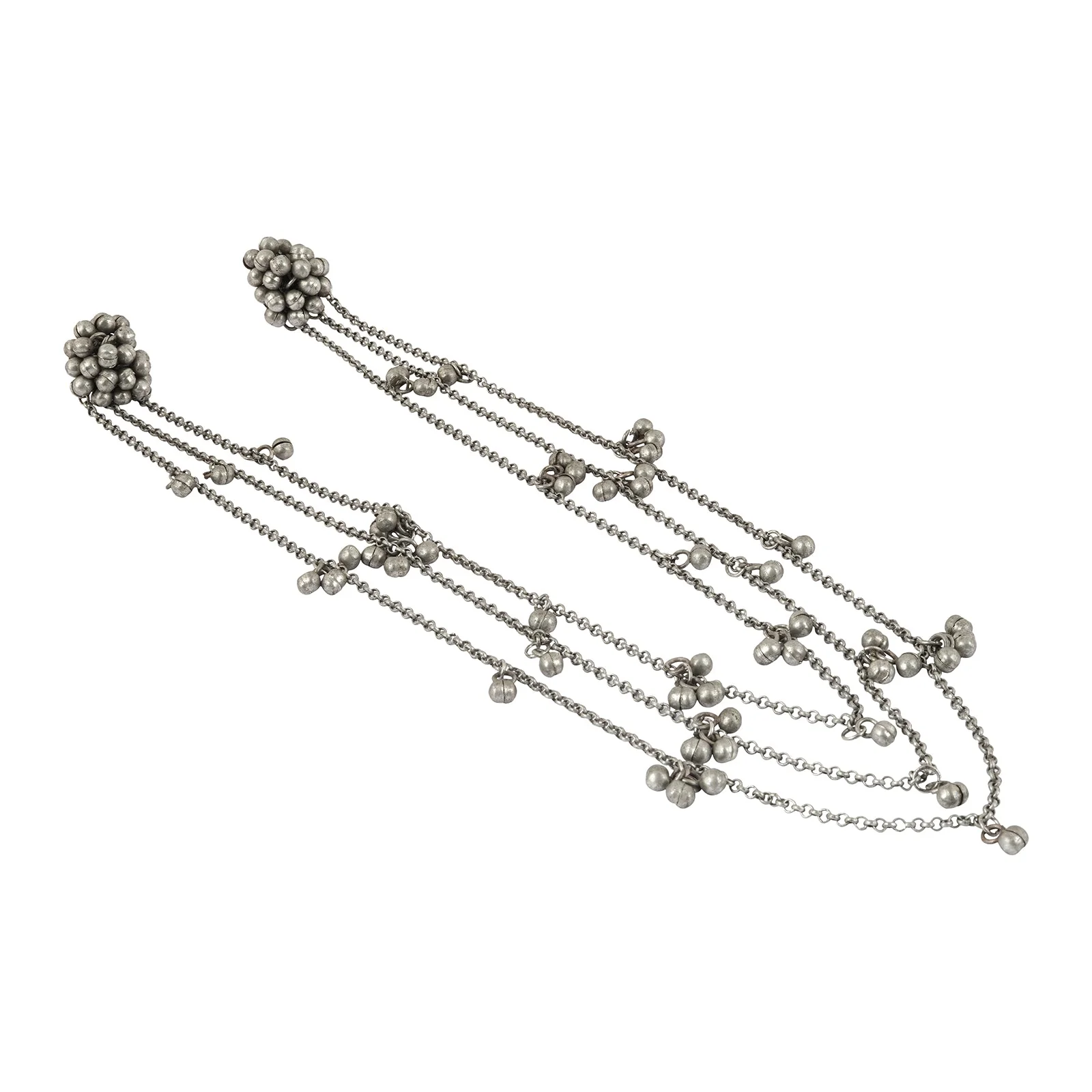 Teejh Nazaha Silver Oxidised Ghungroo Earring Necklace - Image 6