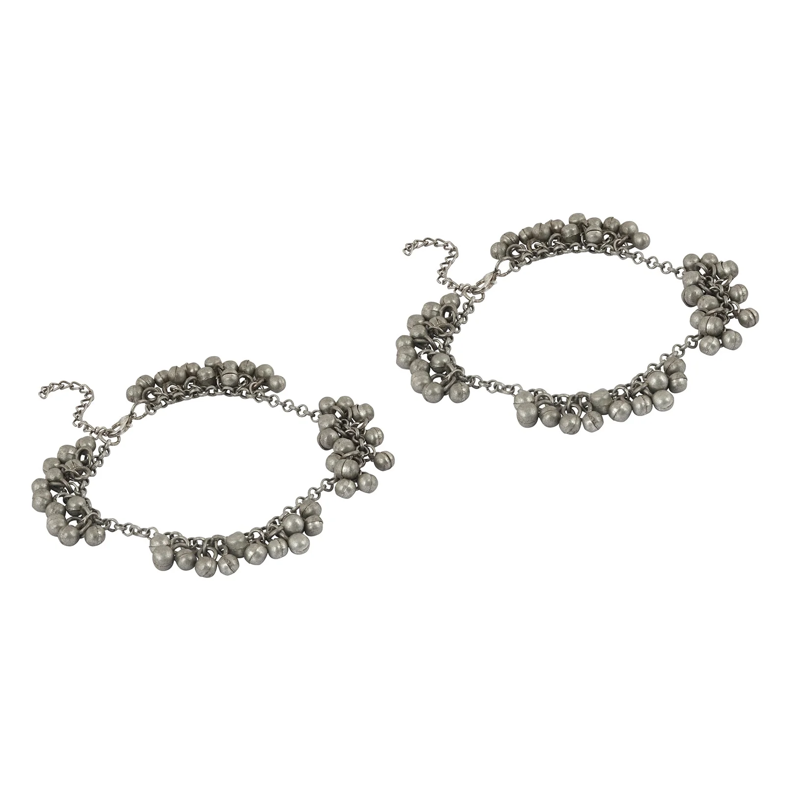 Teejh Nazreen Silver Oxidised Ghungroo Anklet - Image 4