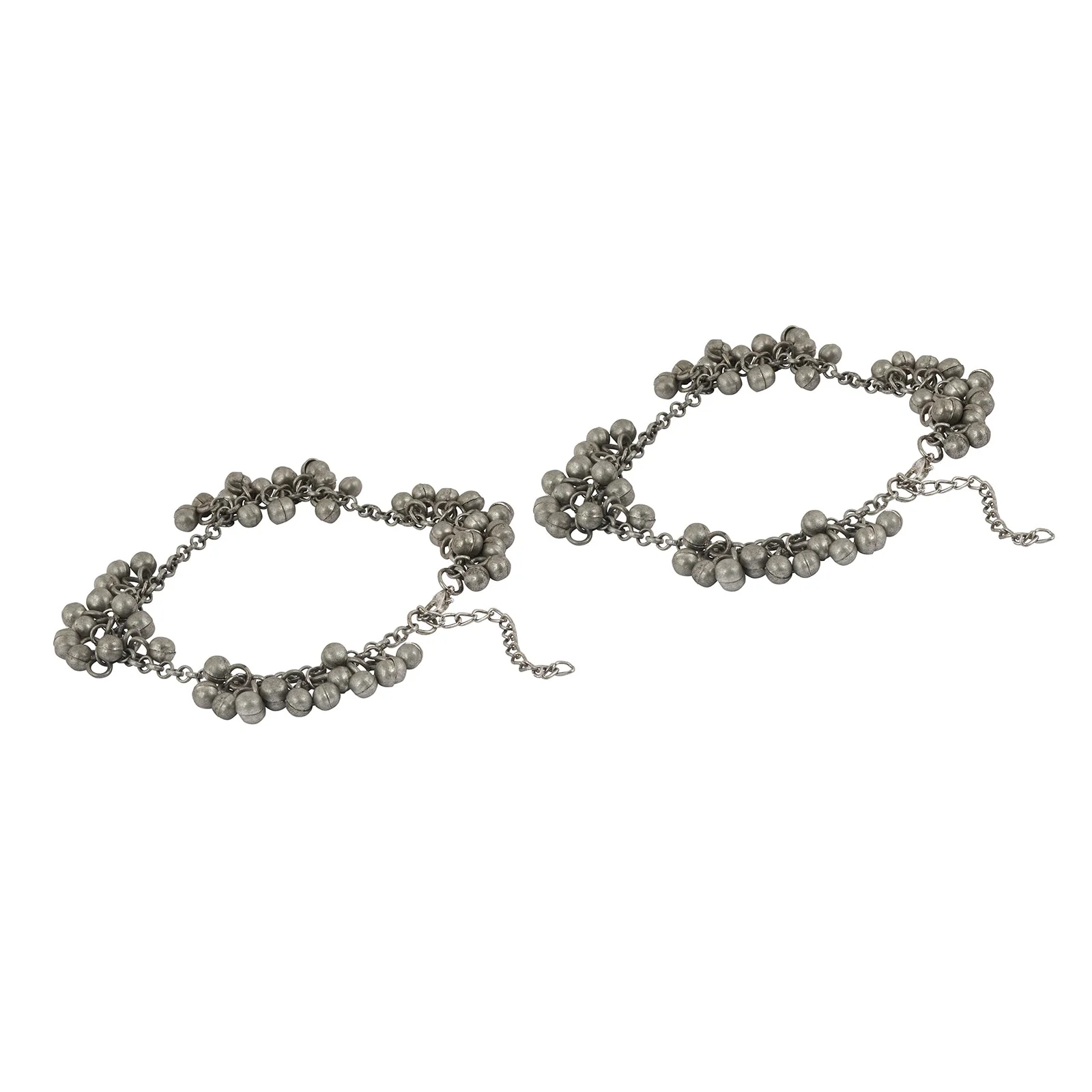 Teejh Nazreen Silver Oxidised Ghungroo Anklet - Image 5