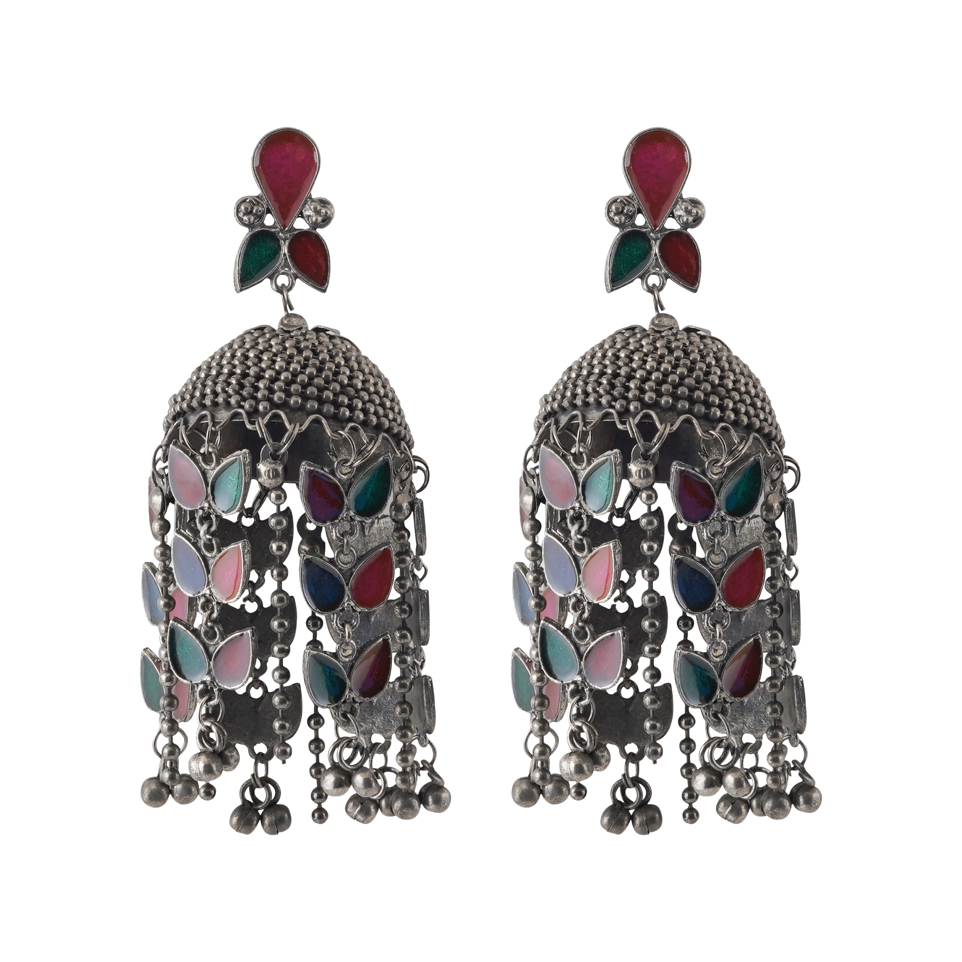 Teejh Niharika Silver Oxidised Earring - Image 3