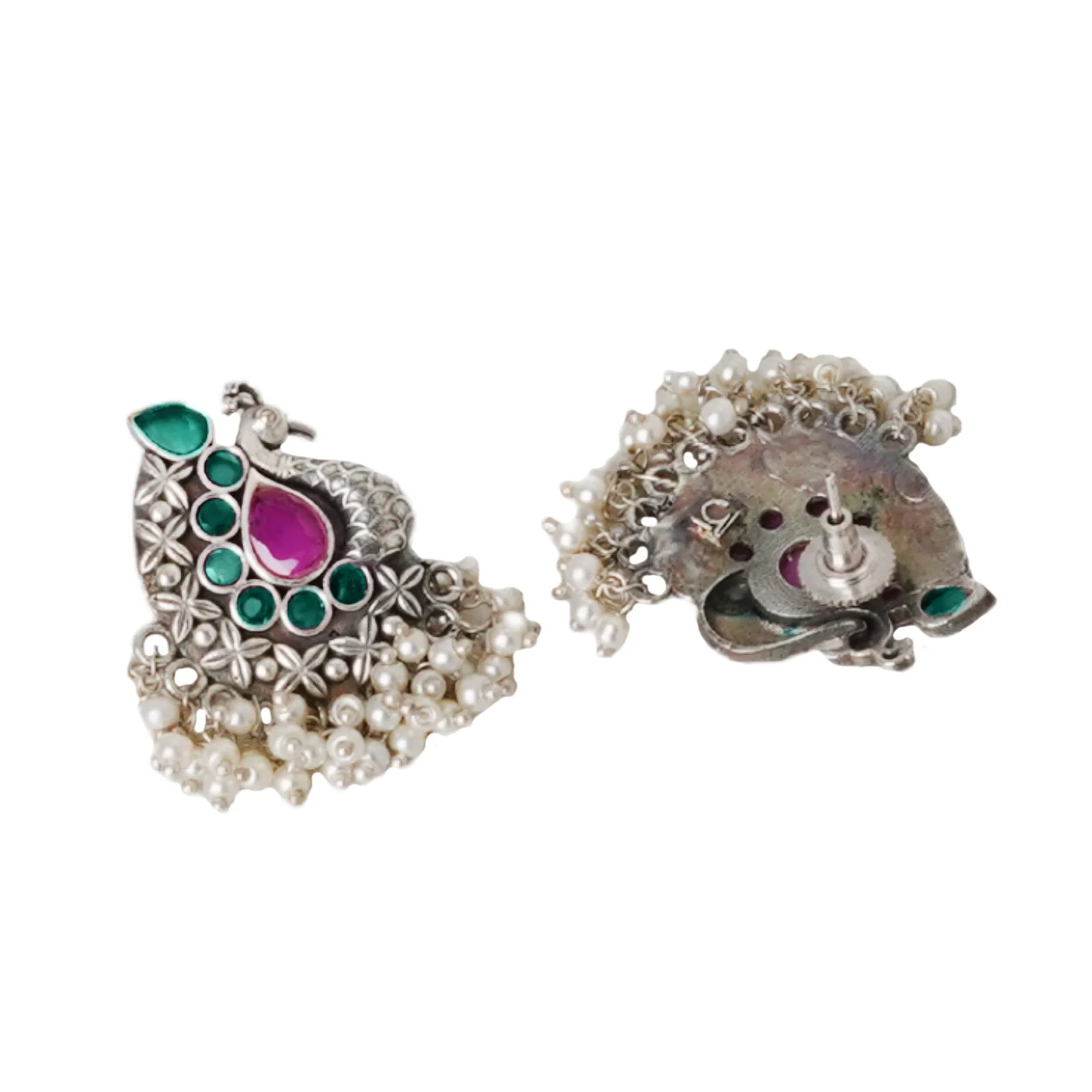 Teejh Nirali Multicolored Silver Oxidised Earrings - Image 5