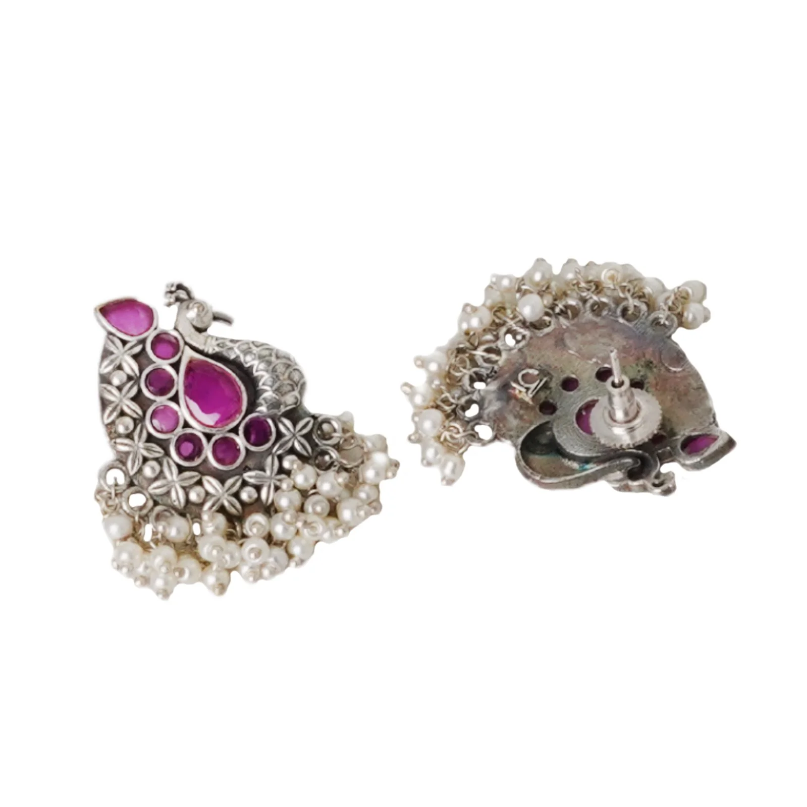 Teejh Nirali Purple Silver Oxidised Earrings - Image 5