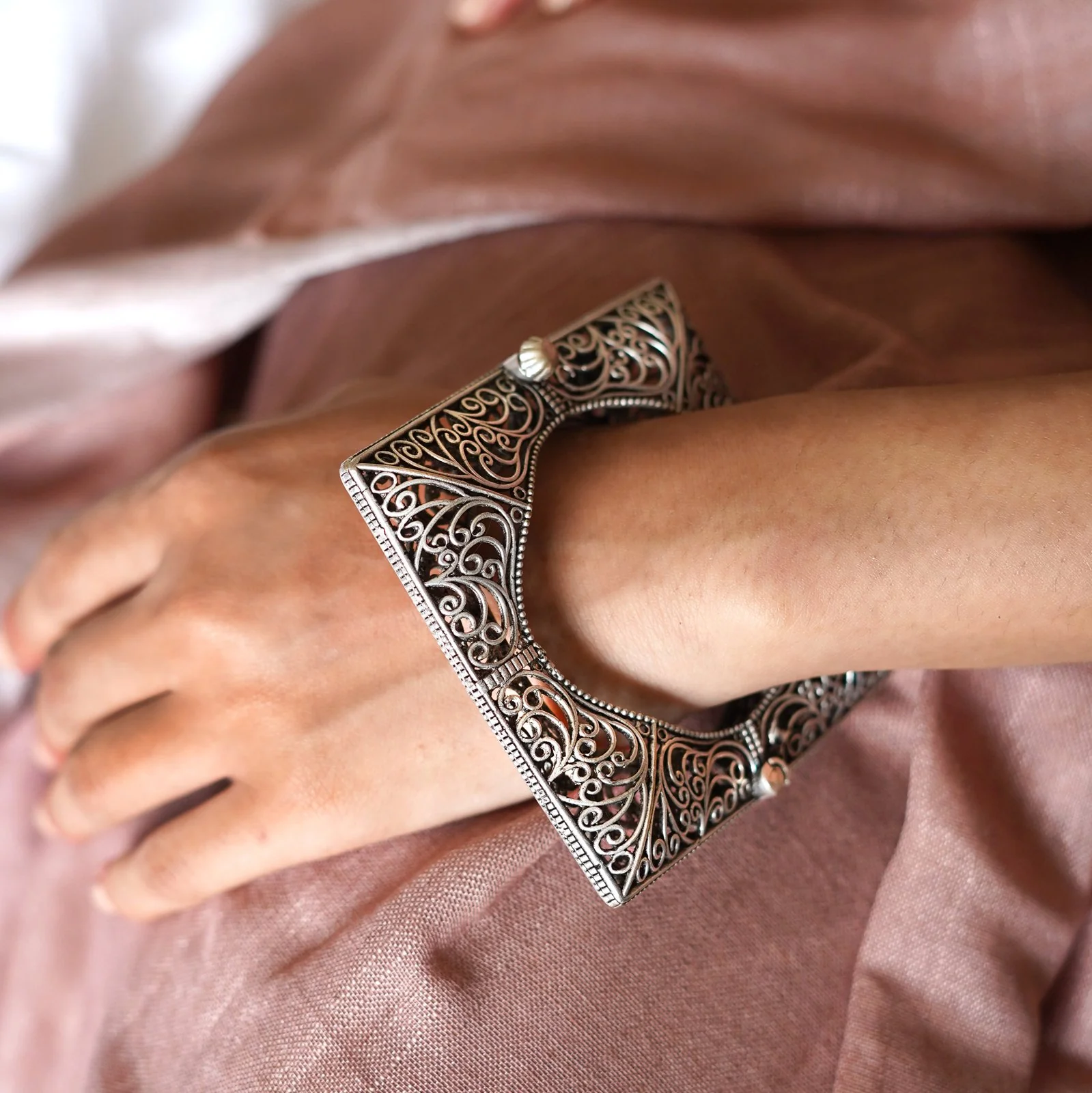 Teejh Nishika Silver Oxidised Bracelet - Image 2